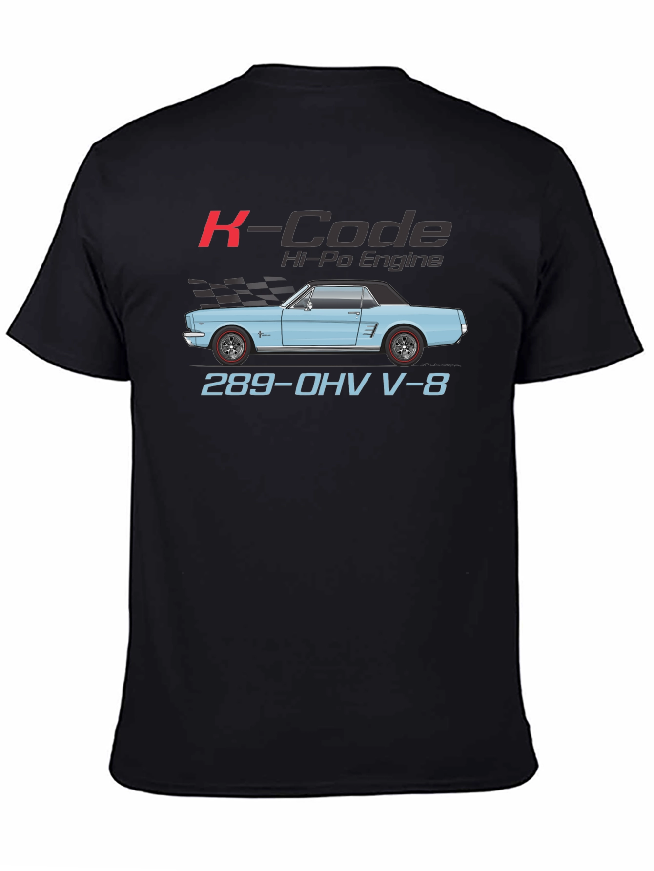 K-Code Mustang T-Shirt - 289 OHV V-8 Engine Tee