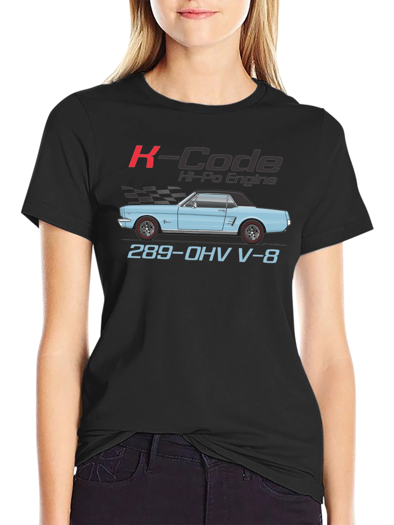 K-Code Mustang T-Shirt - 289 OHV V-8 Engine Tee