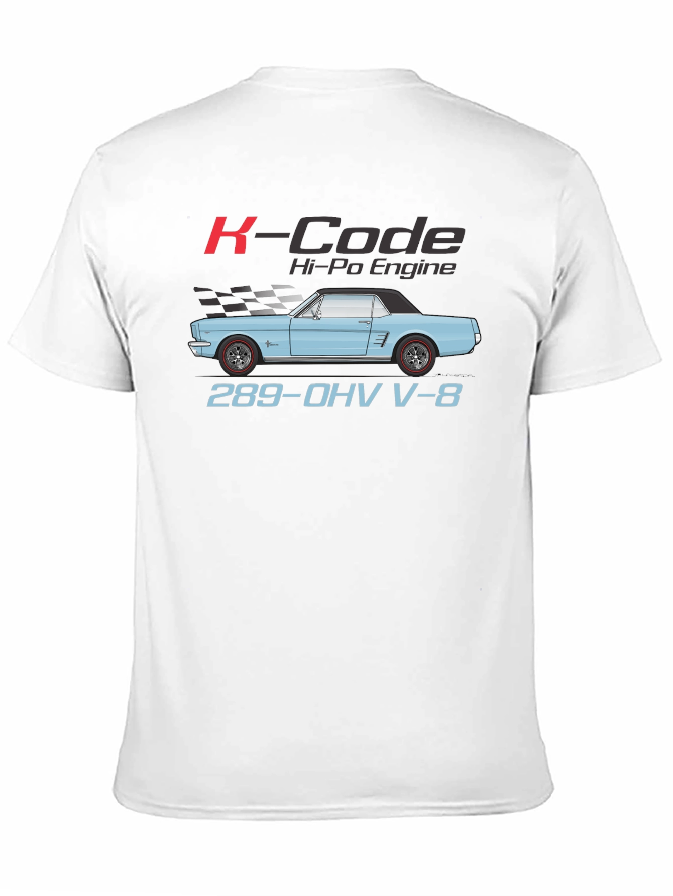 K-Code Mustang T-Shirt - 289 OHV V-8 Engine Tee