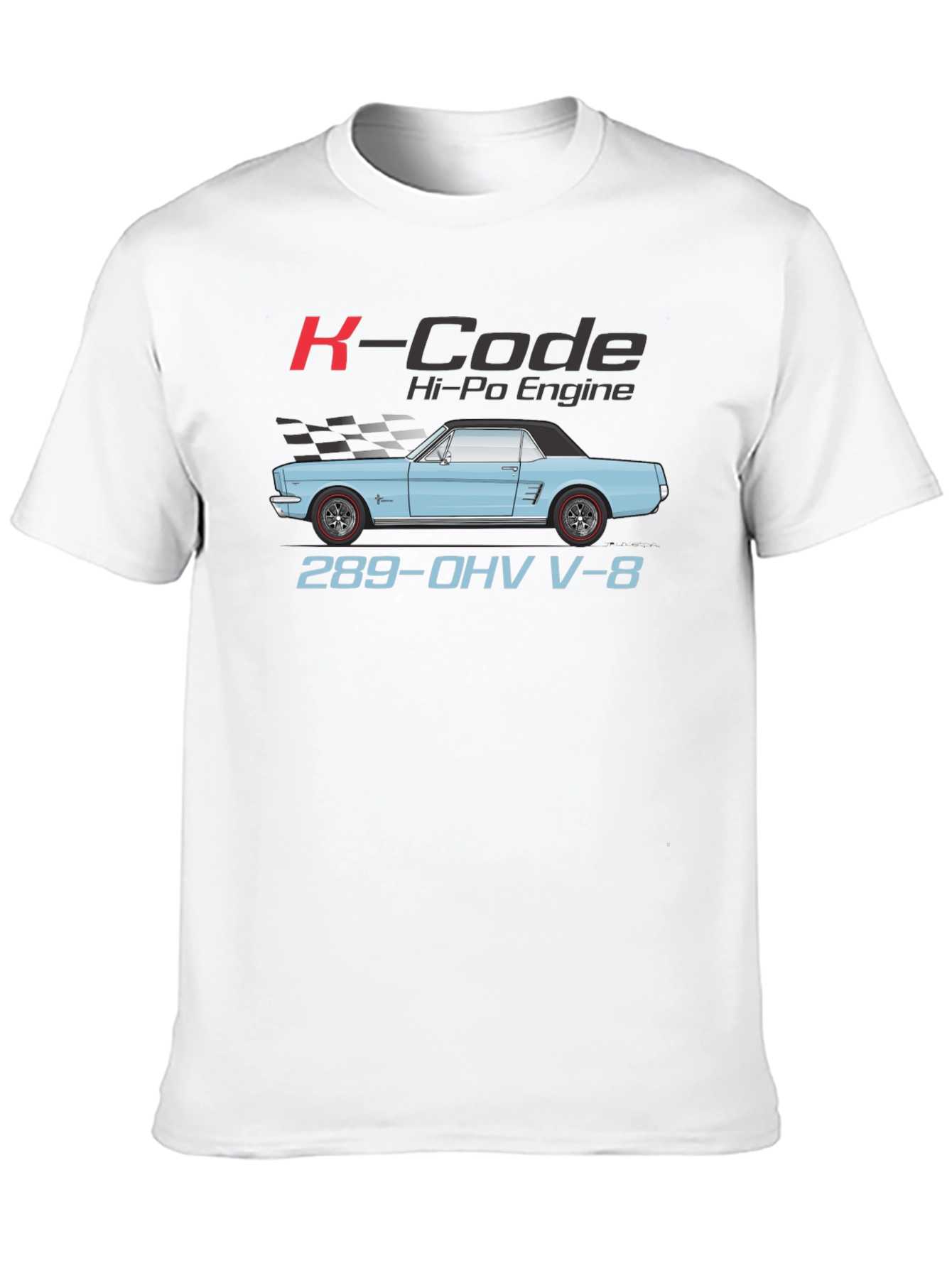 K-Code Mustang T-Shirt - 289 OHV V-8 Engine Tee