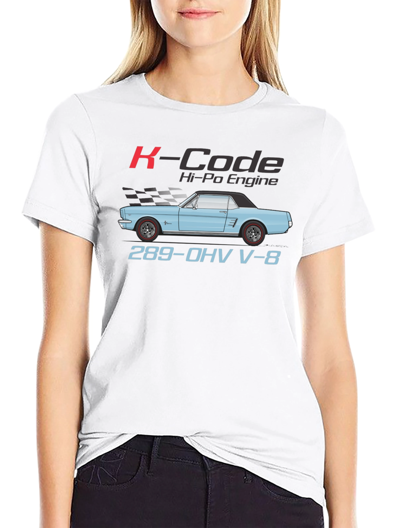 K-Code Mustang T-Shirt - 289 OHV V-8 Engine Tee