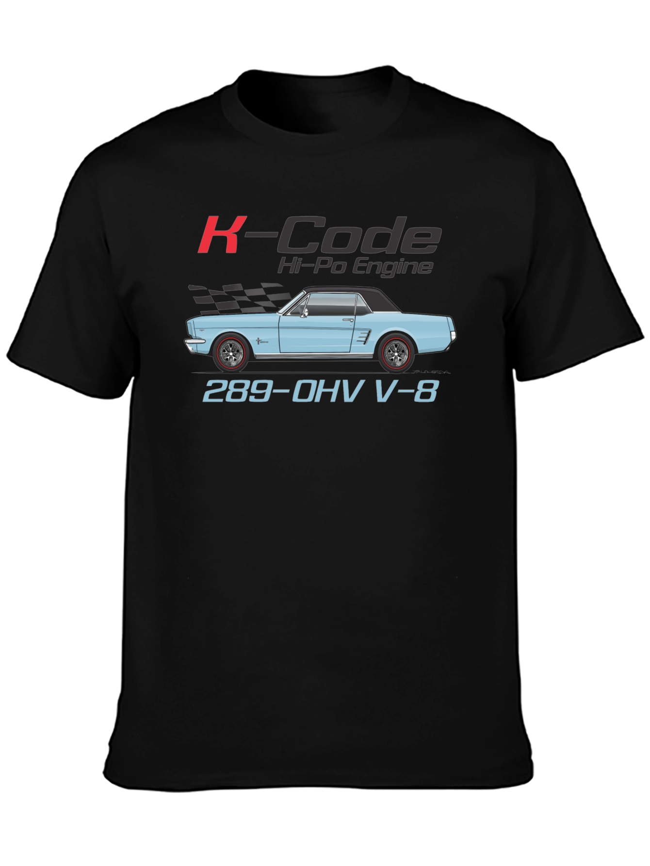 K-Code Mustang T-Shirt - 289 OHV V-8 Engine Tee