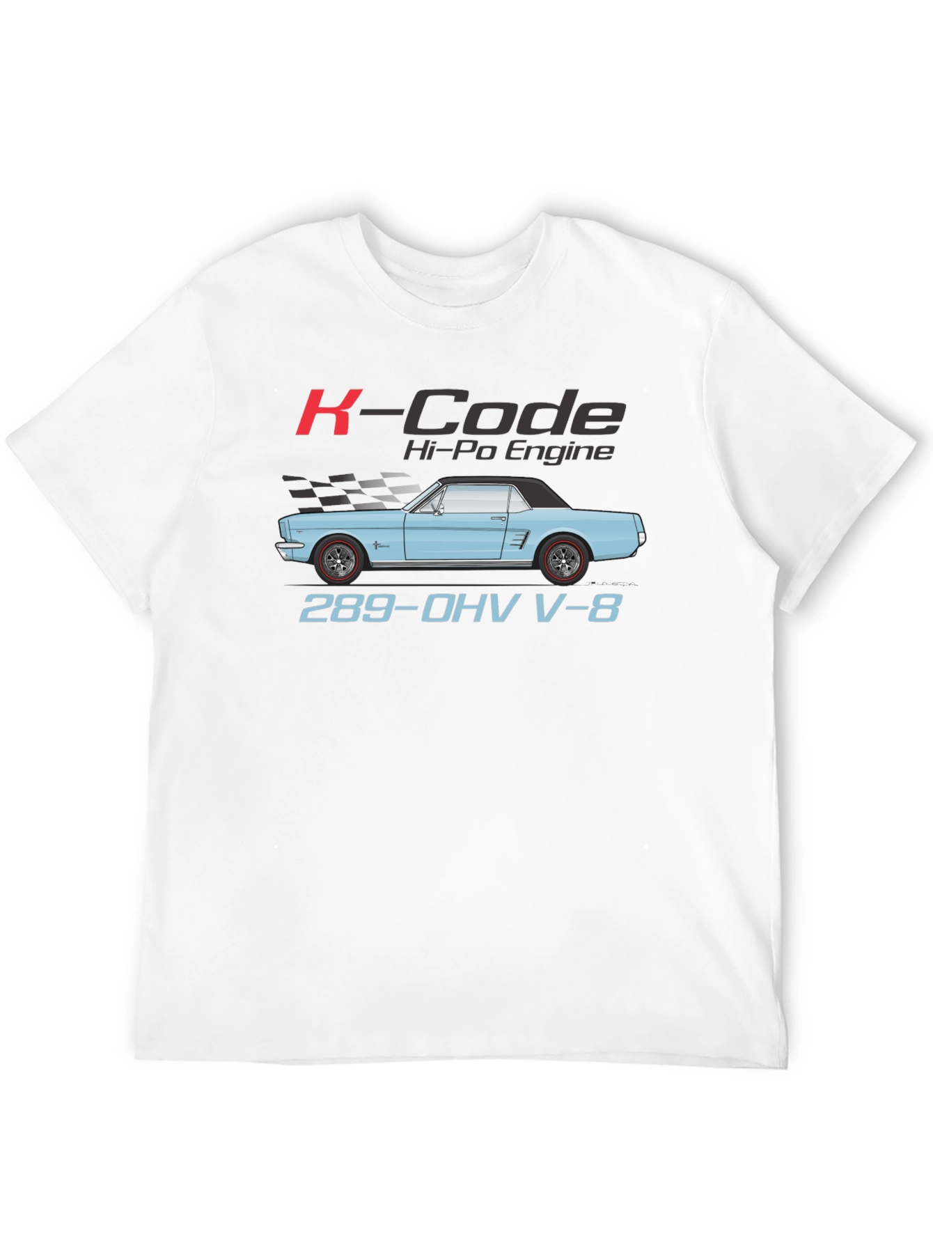 K-Code Mustang T-Shirt - 289 OHV V-8 Engine Tee