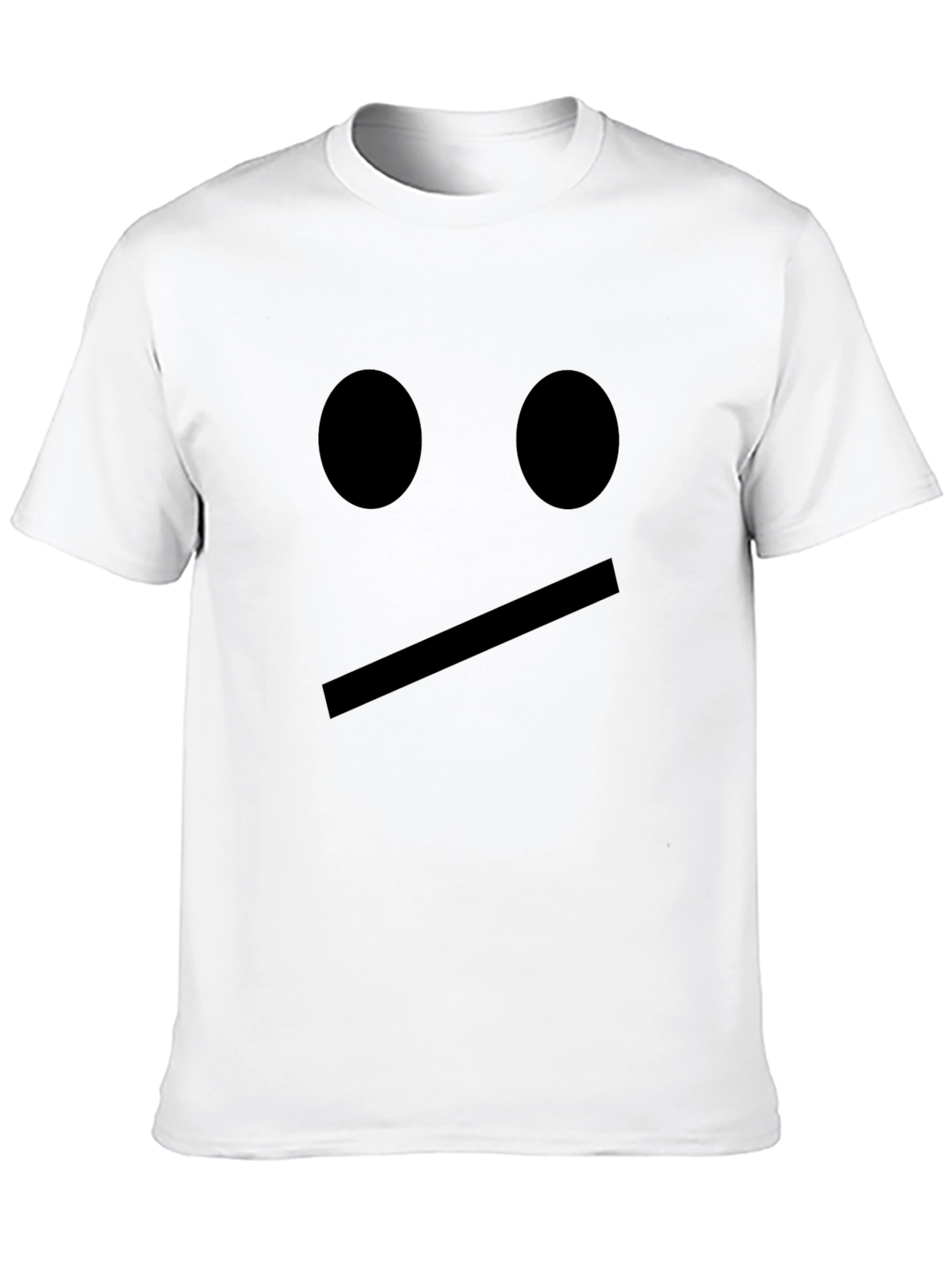 Minimalist Black T-Shirt with Simple Face Design
