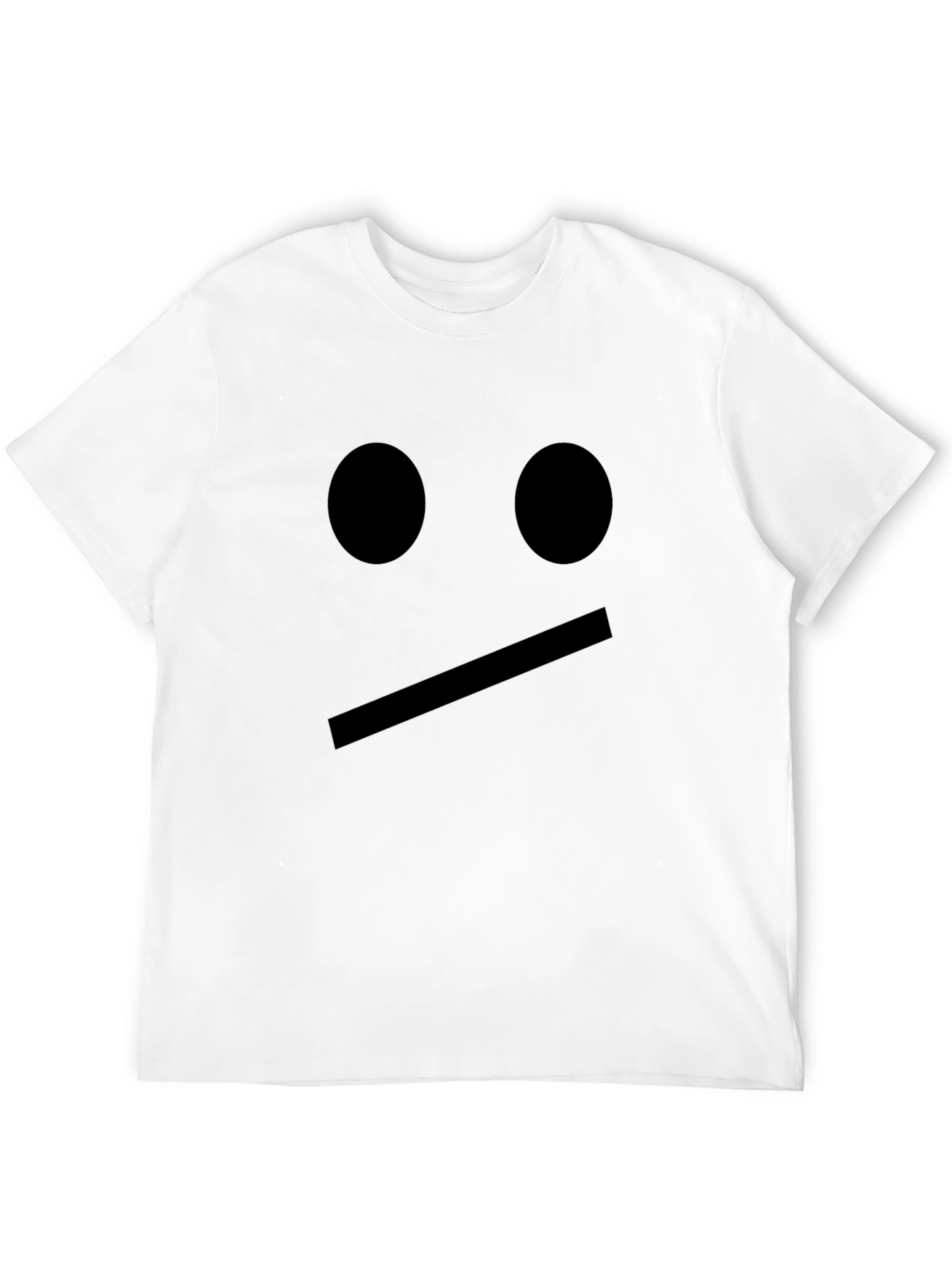 Minimalist Black T-Shirt with Simple Face Design
