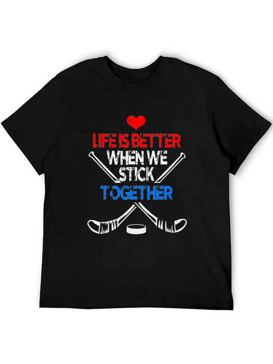 Hockey Lovers Graphic T-Shirt - Stick Together Tee