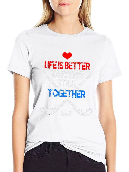 Hockey Lovers Graphic T-Shirt - Stick Together Tee