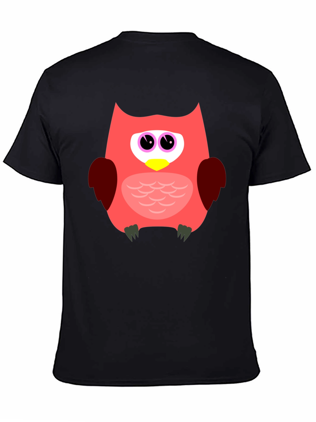 Fun Owl Graphic T-Shirt - Black Casual Tee