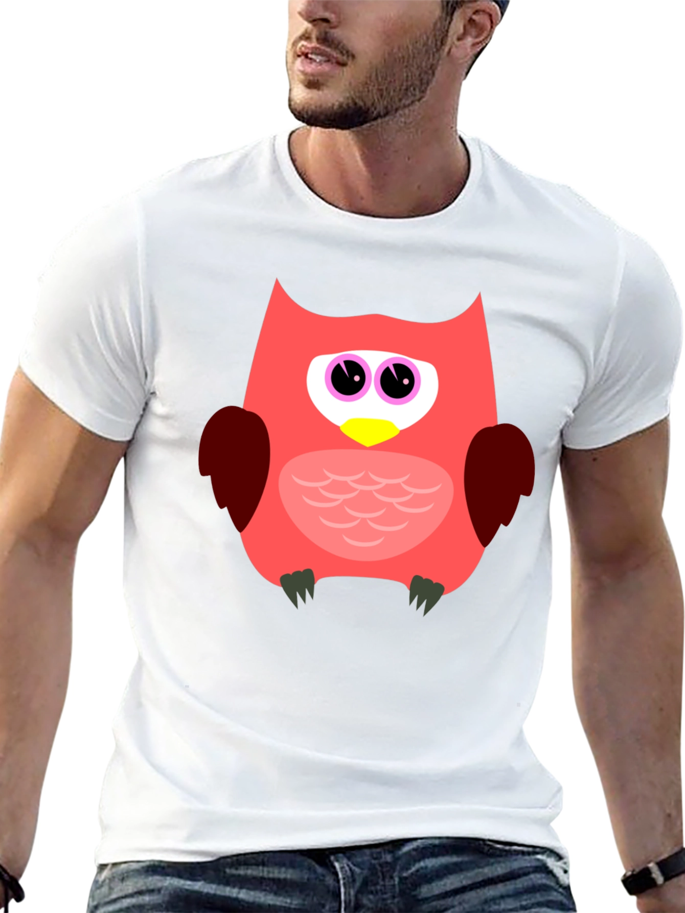 Fun Owl Graphic T-Shirt - Black Casual Tee