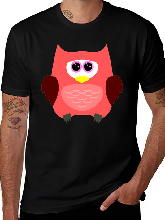 Fun Owl Graphic T-Shirt - Black Casual Tee