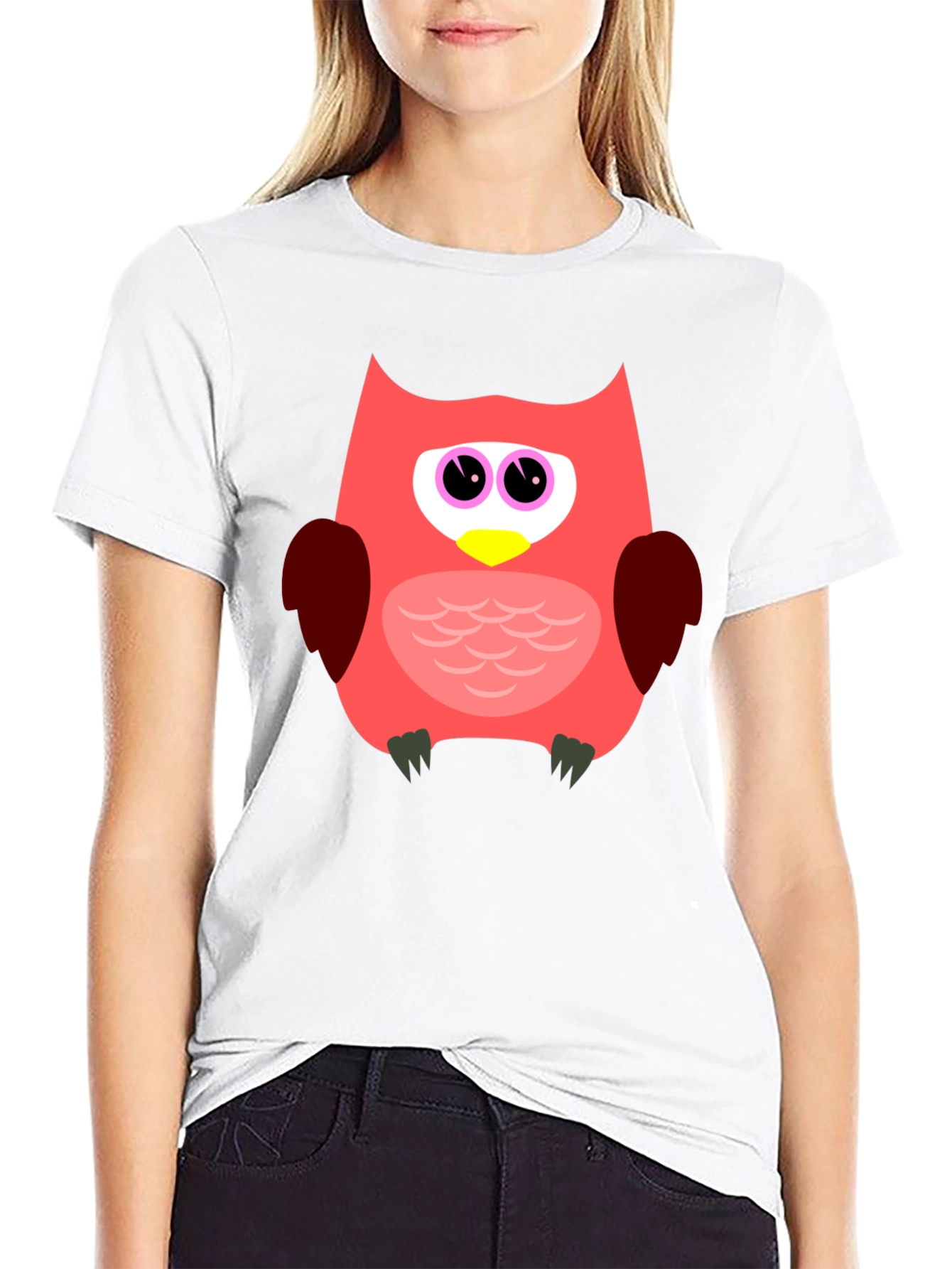 Fun Owl Graphic T-Shirt - Black Casual Tee