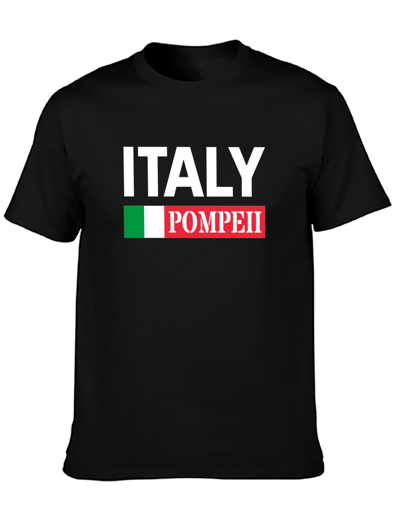 Italy Pompeii Black Graphic T-Shirt
