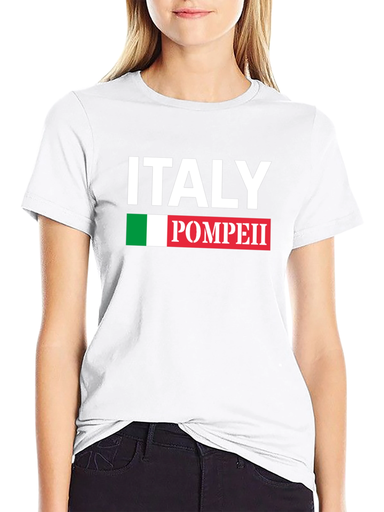 Italy Pompeii Black Graphic T-Shirt