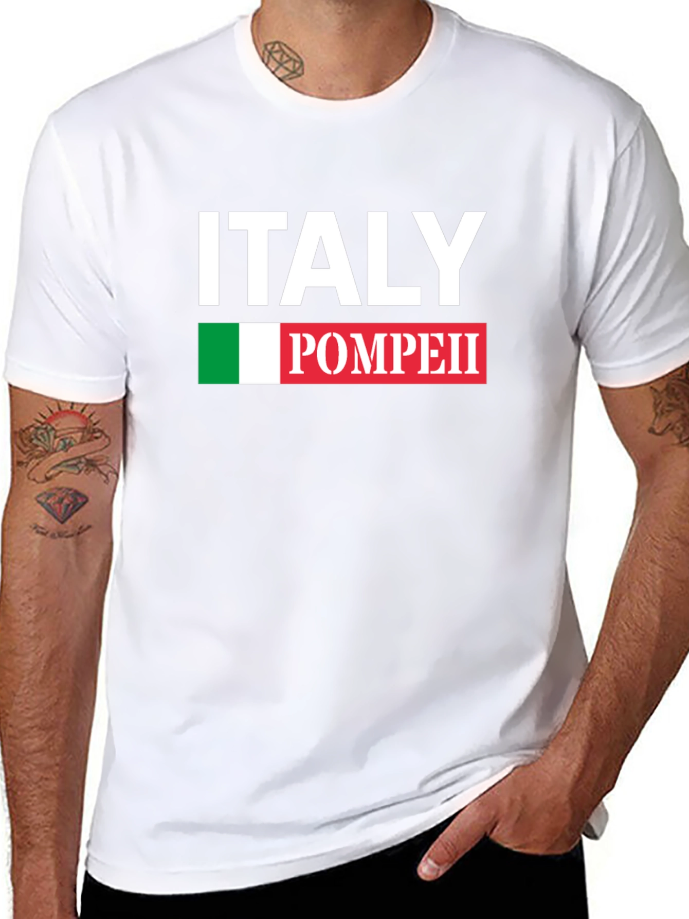Italy Pompeii Black Graphic T-Shirt