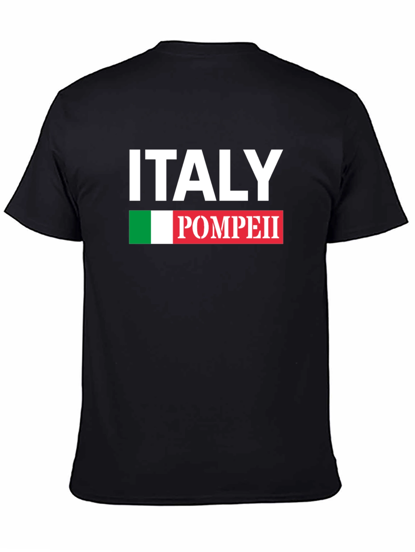 Italy Pompeii Black Graphic T-Shirt