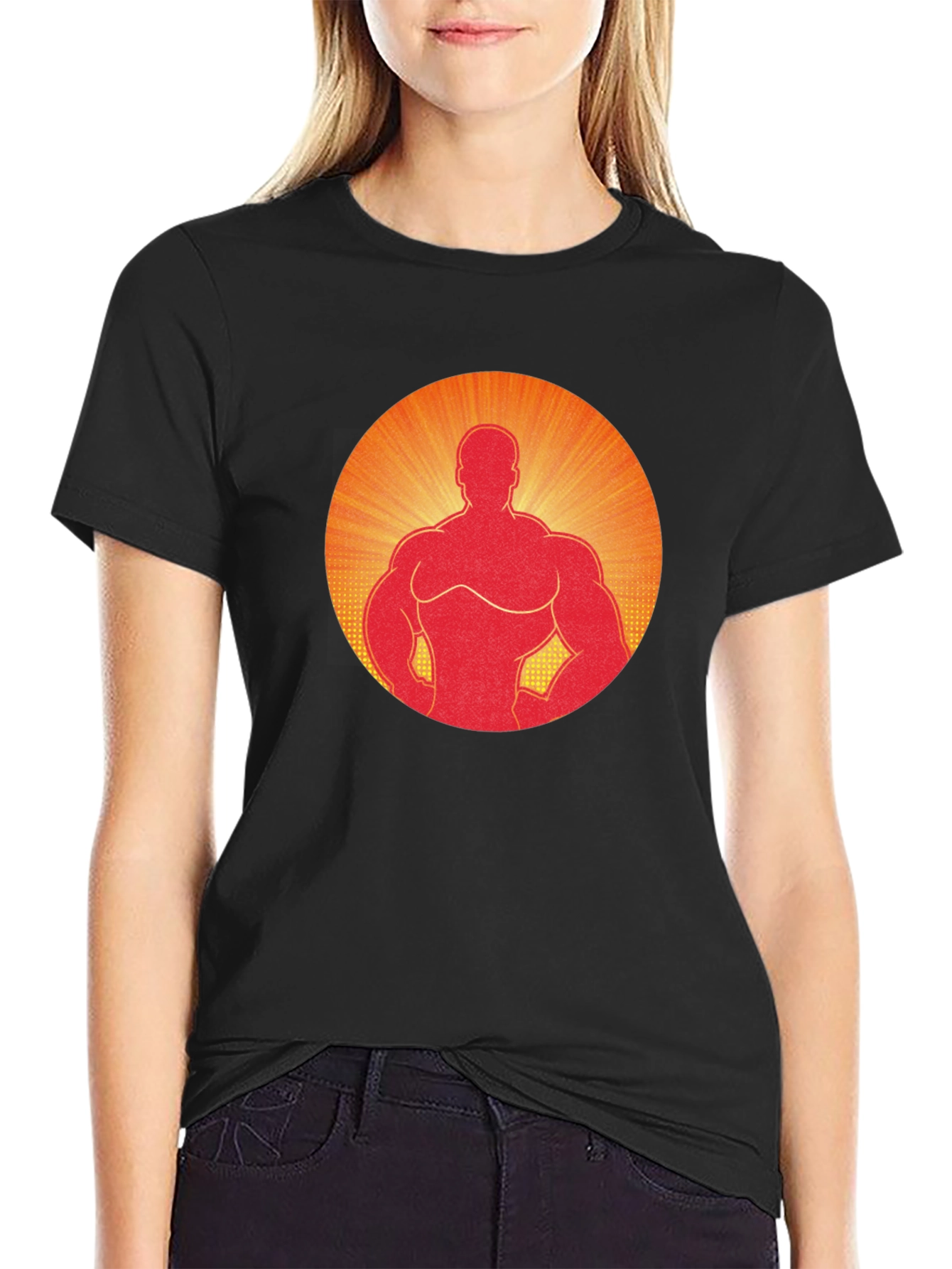 Muscle Man Graphic Tee - Black Cotton Blend