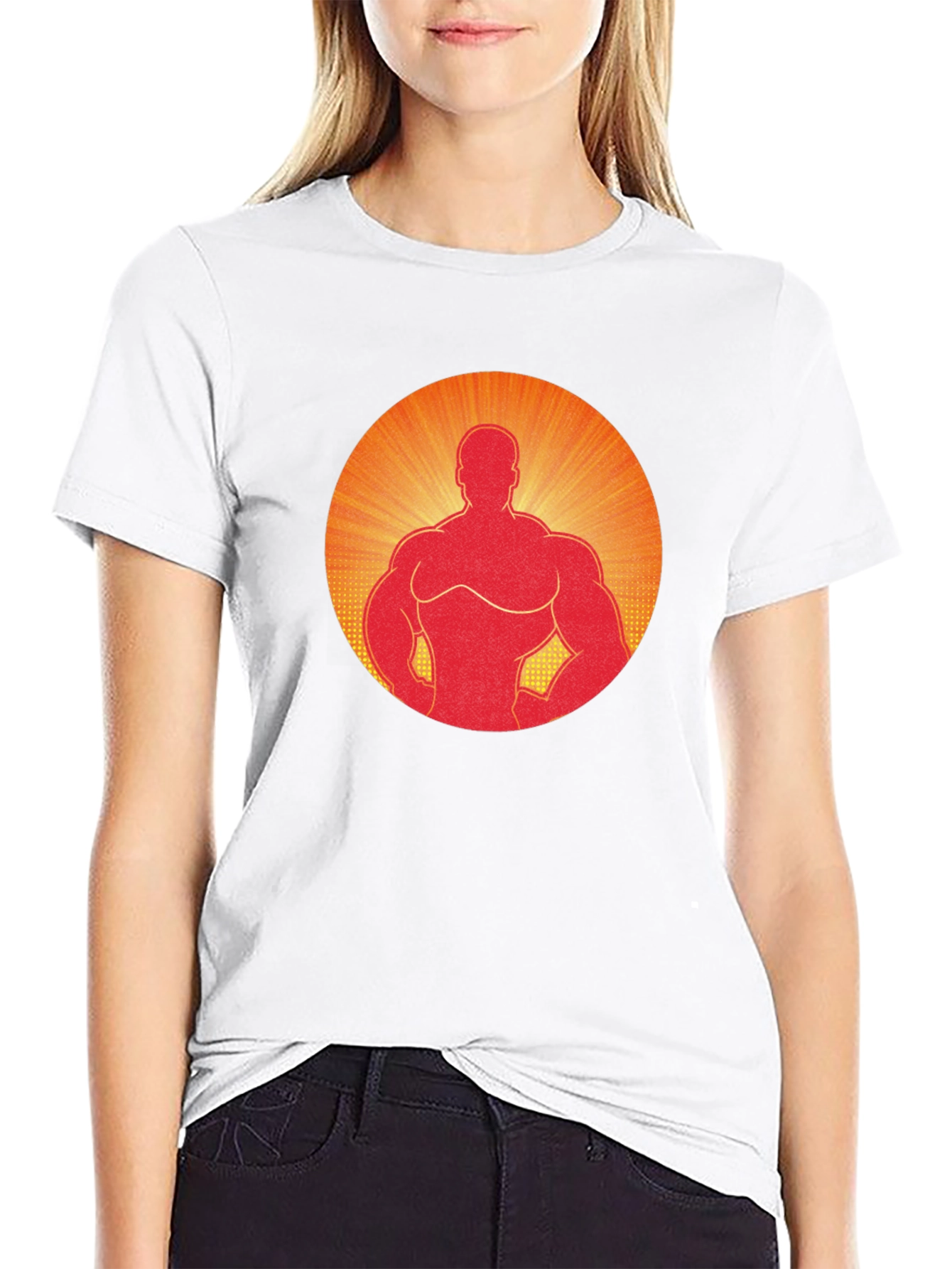 Muscle Man Graphic Tee - Black Cotton Blend