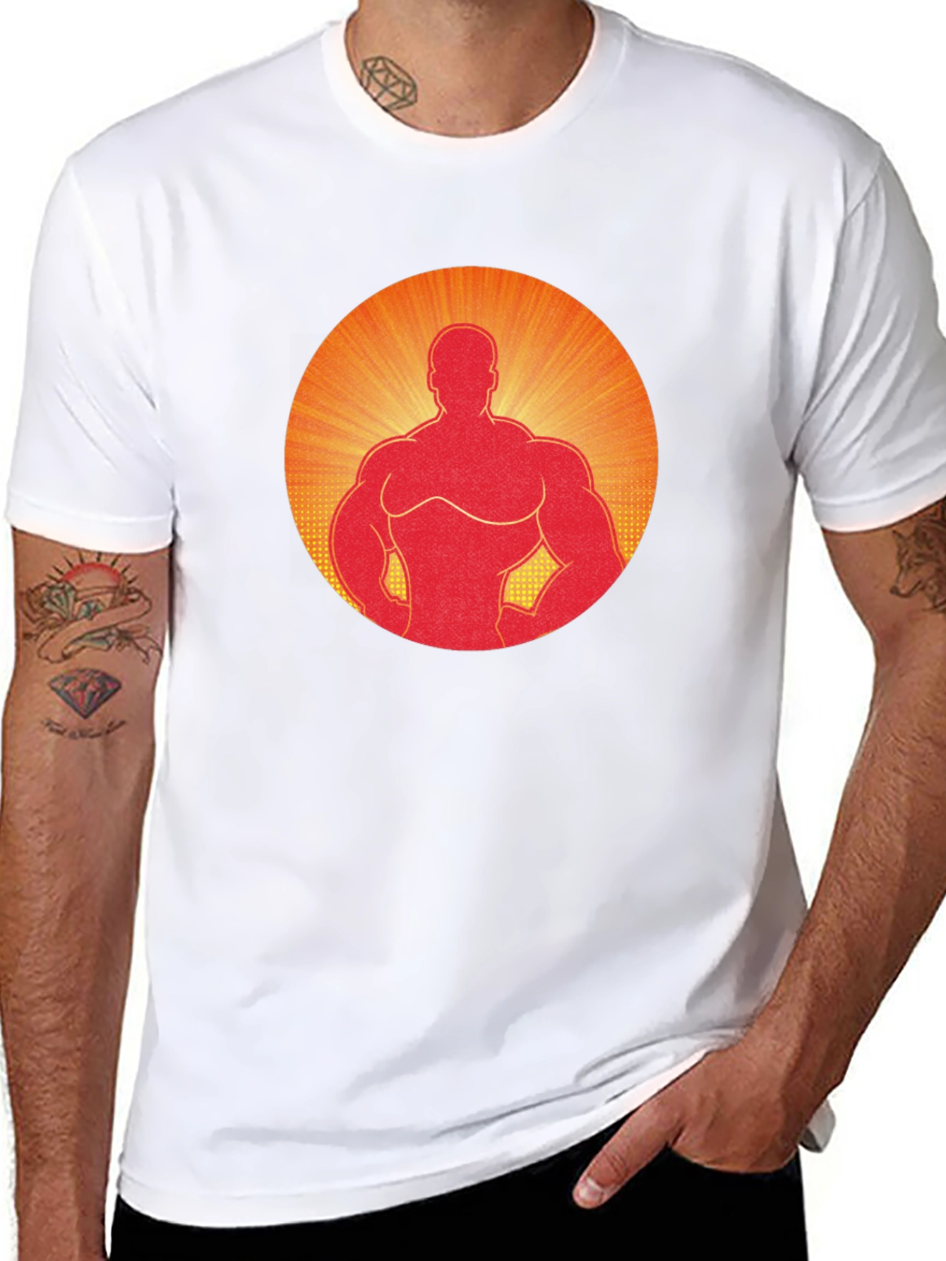 Muscle Man Graphic Tee - Black Cotton Blend