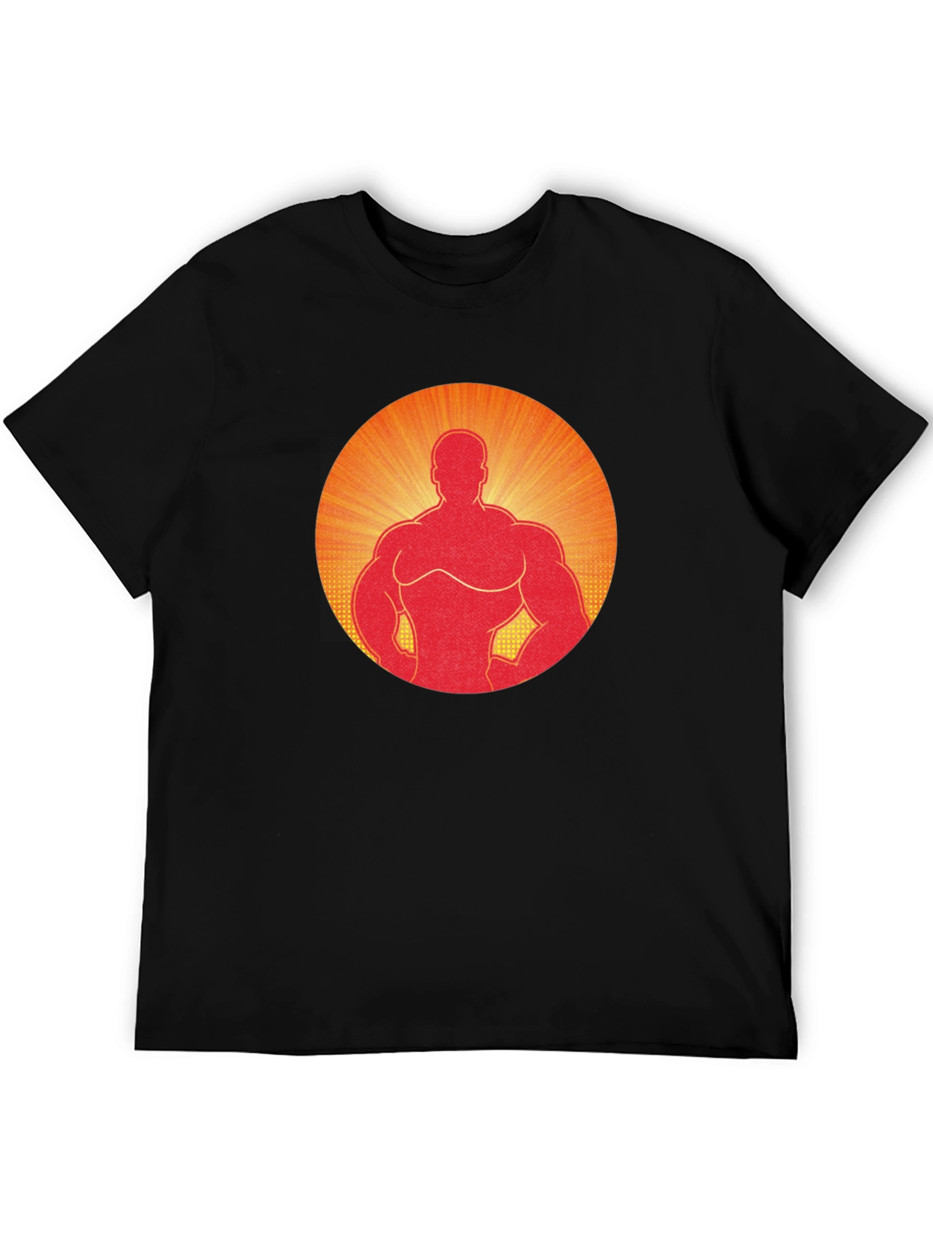 Muscle Man Graphic Tee - Black Cotton Blend