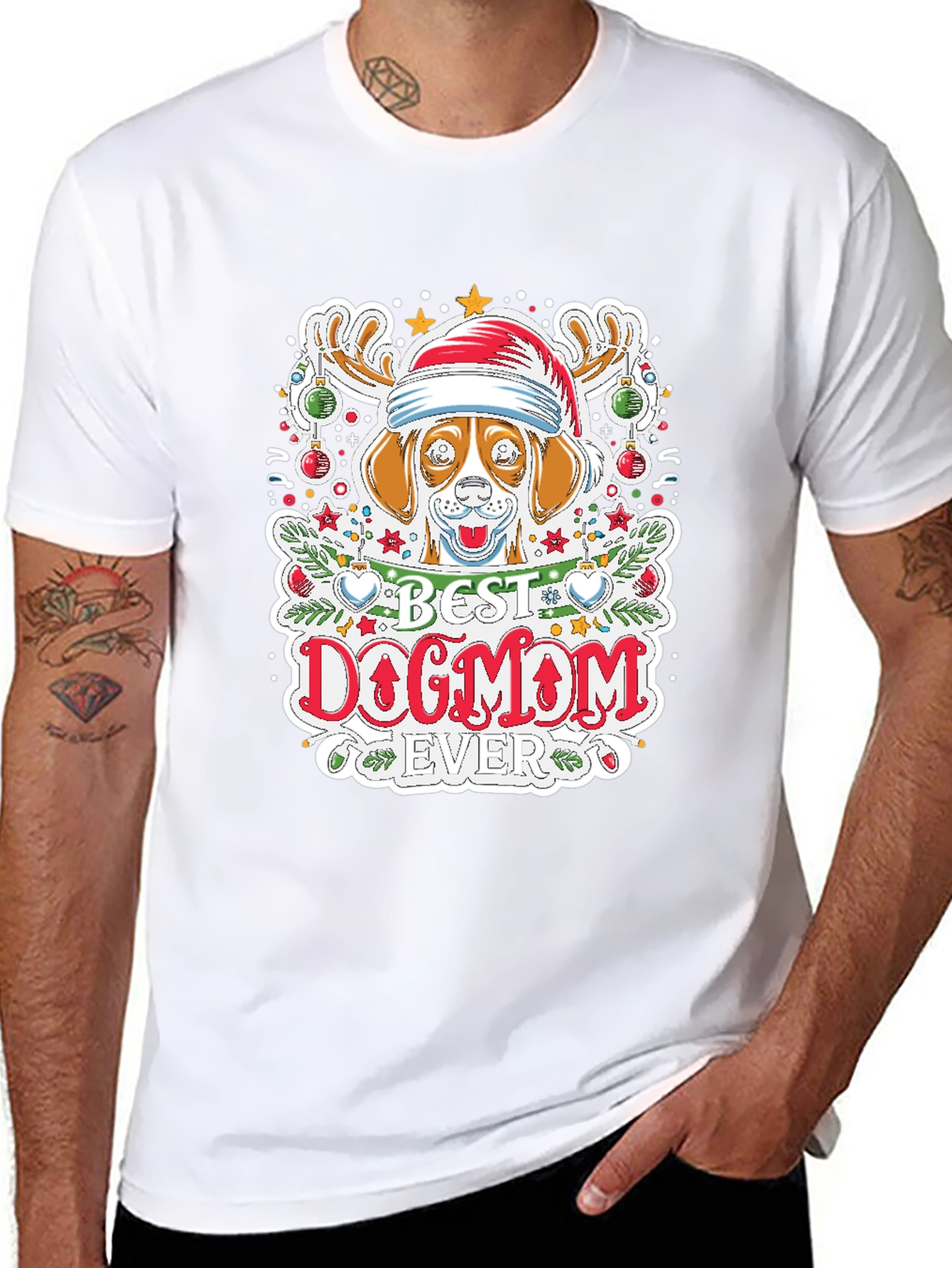 Best Dog Mom Ever Holiday T-Shirt