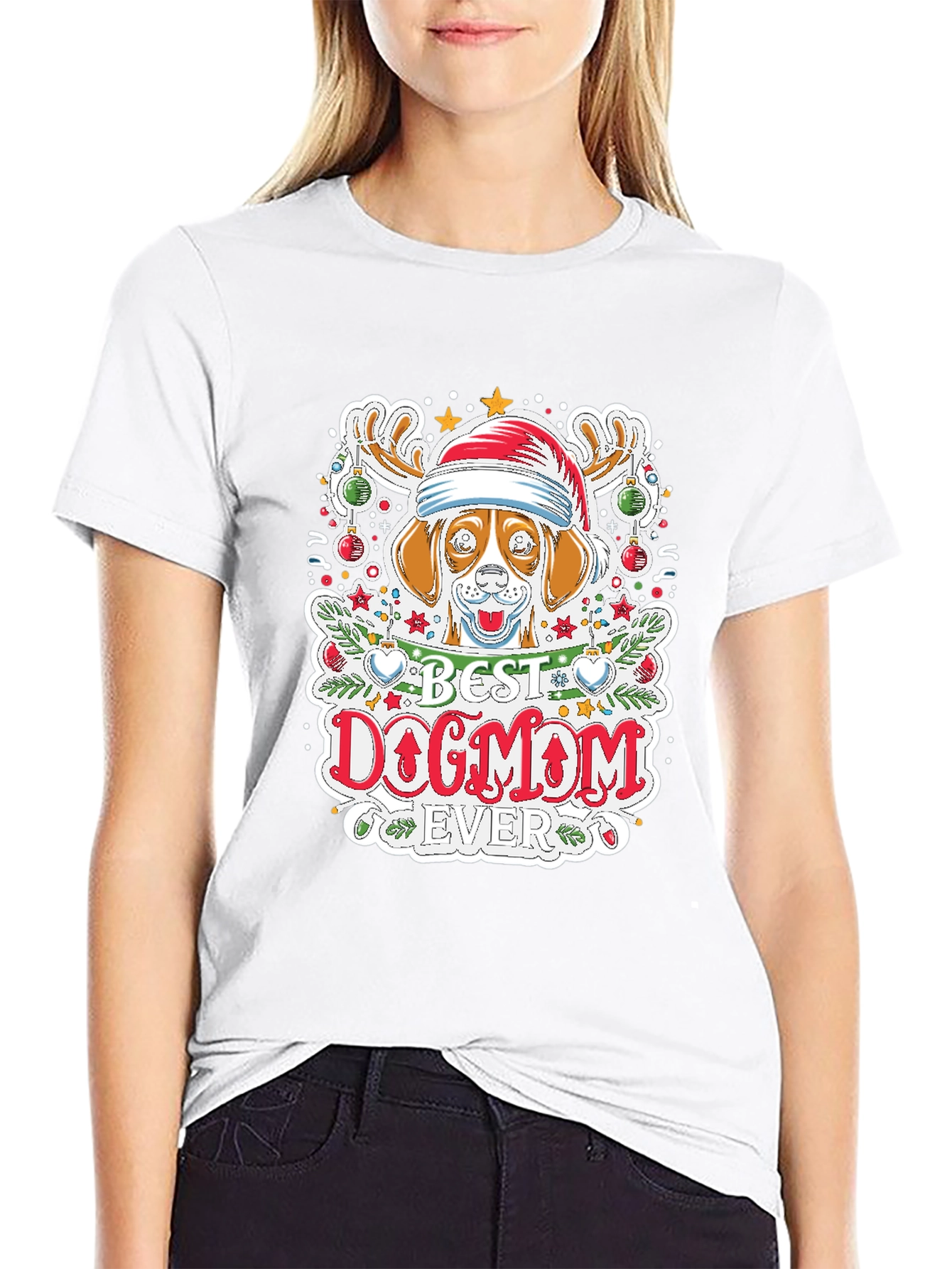 Best Dog Mom Ever Holiday T-Shirt