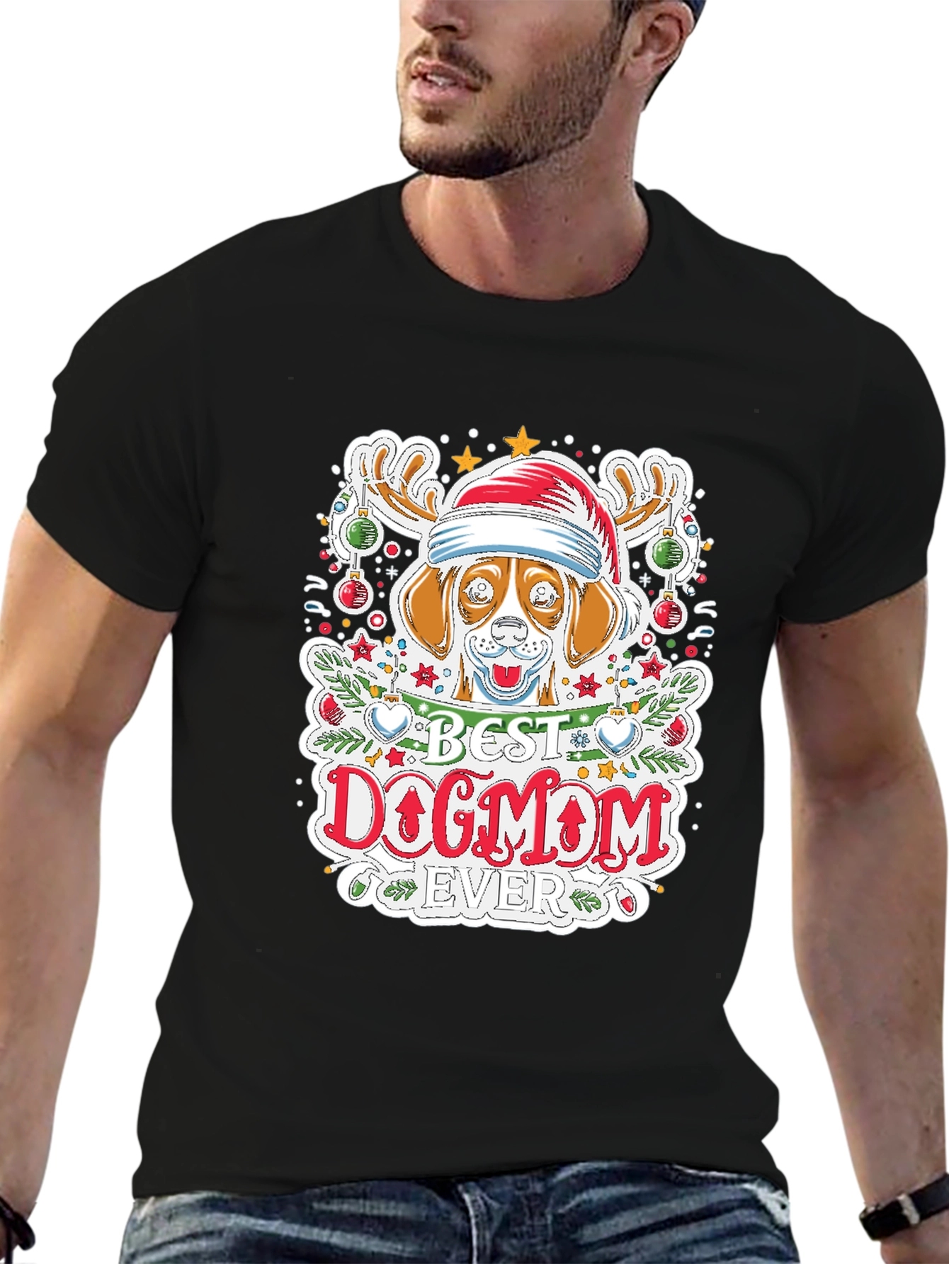 Best Dog Mom Ever Holiday T-Shirt