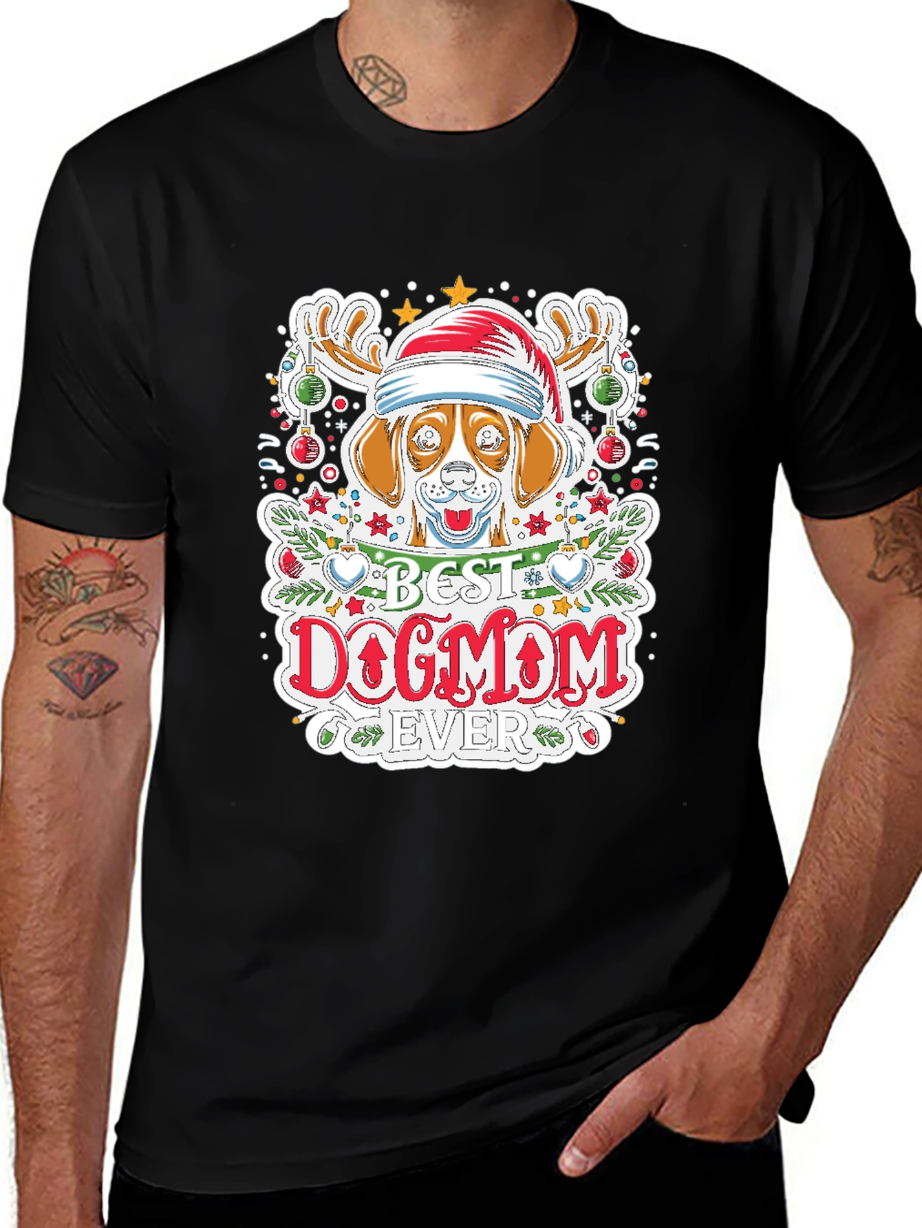 Best Dog Mom Ever Holiday T-Shirt