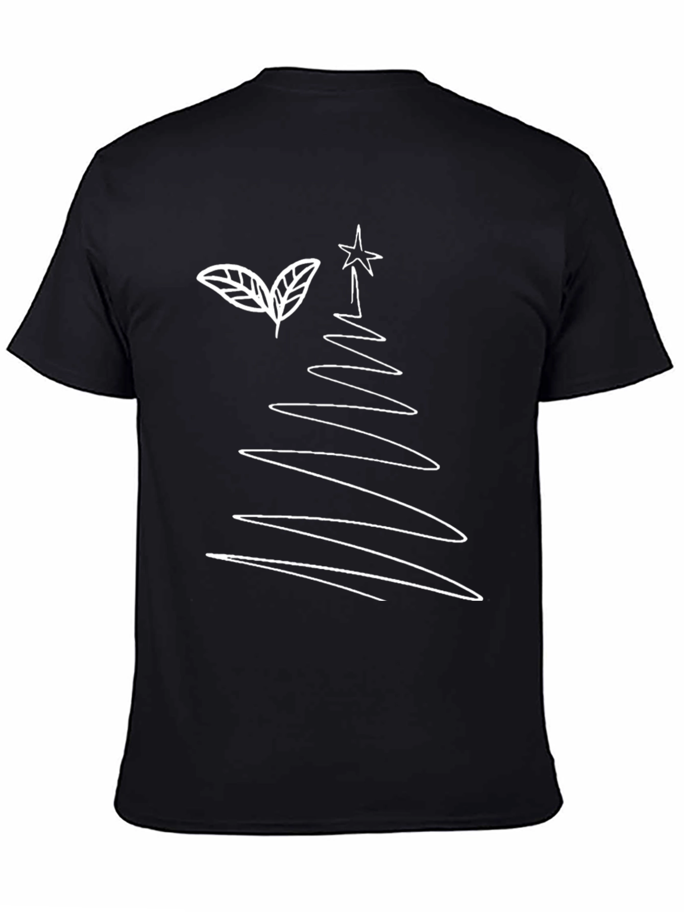 Festive Black Christmas Tree Graphic Tee