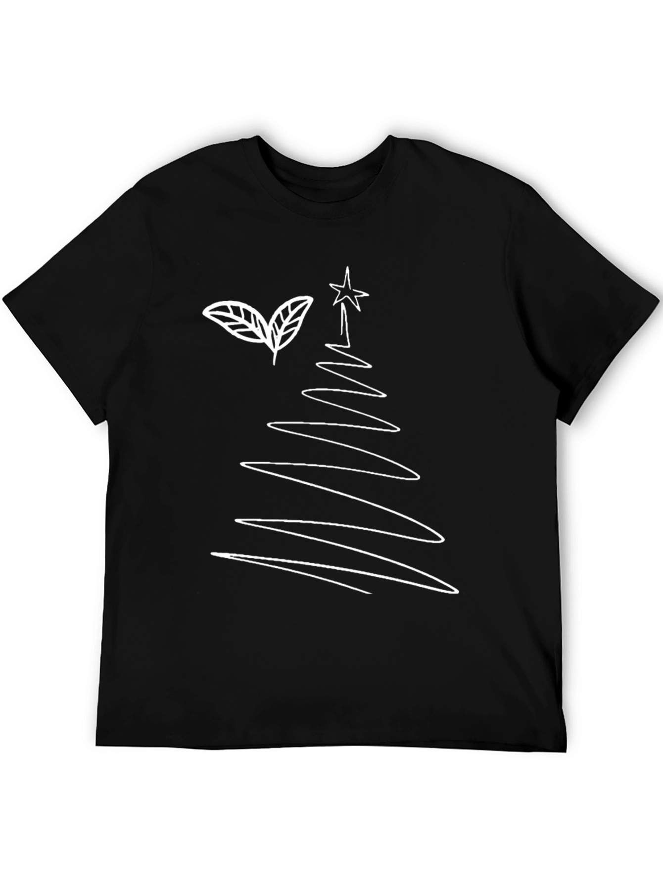 Festive Black Christmas Tree Graphic Tee