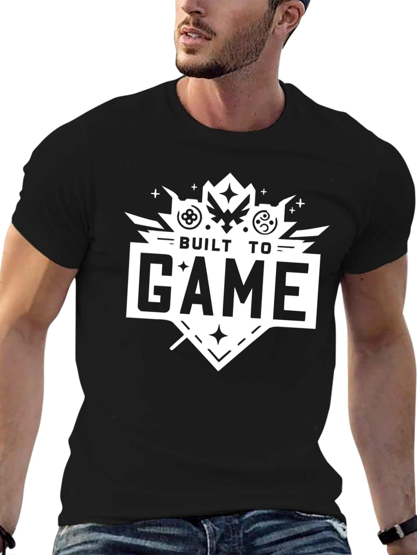 Built to Game Black T-Shirt - Gamer Apparel
