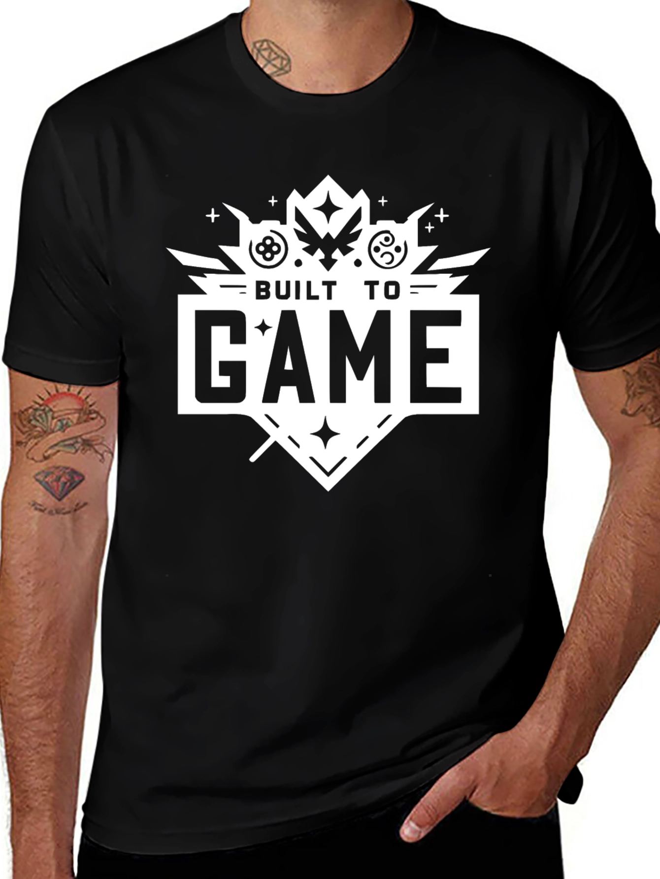 Built to Game Black T-Shirt - Gamer Apparel