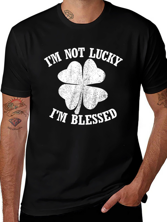 Im Not Lucky Im Blessed Black Graphic Tee