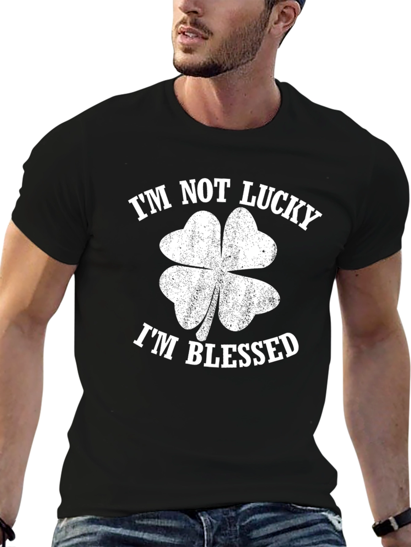 Im Not Lucky Im Blessed Black Graphic Tee