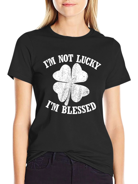 Im Not Lucky Im Blessed Black Graphic Tee