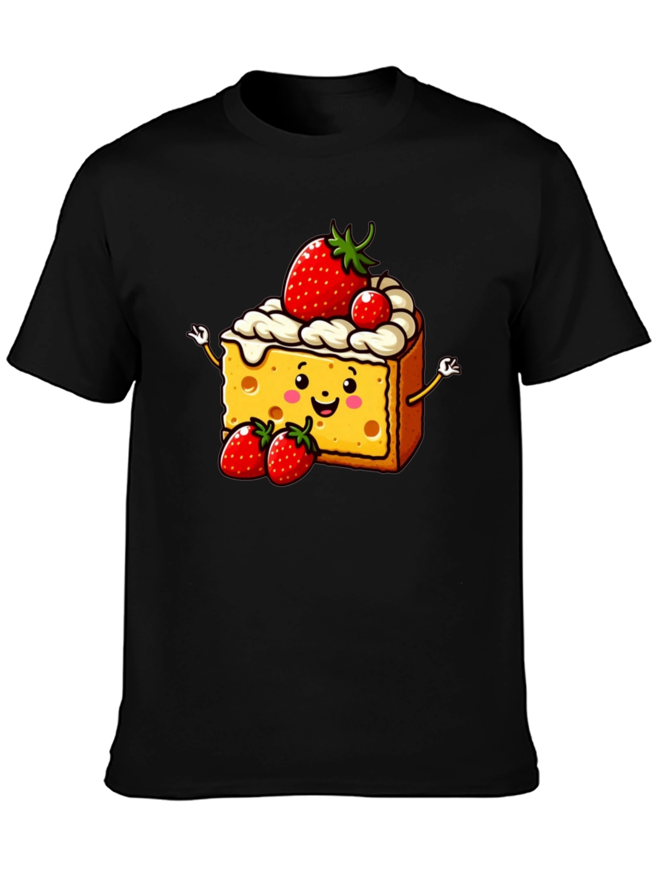 Cute Cartoon Strawberry Cheesecake T-Shirt