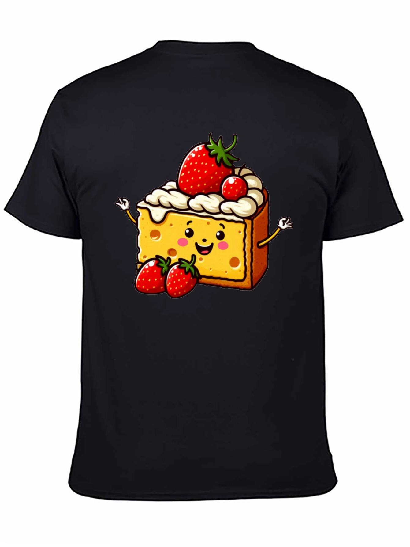 Cute Cartoon Strawberry Cheesecake T-Shirt