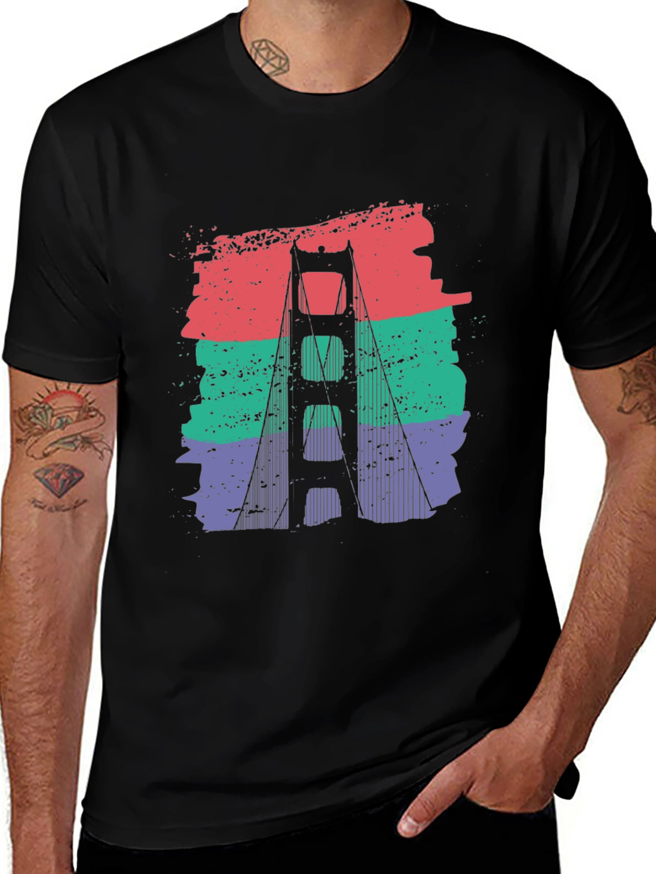 Golden Gate Bridge Retro Graphic T-Shirt