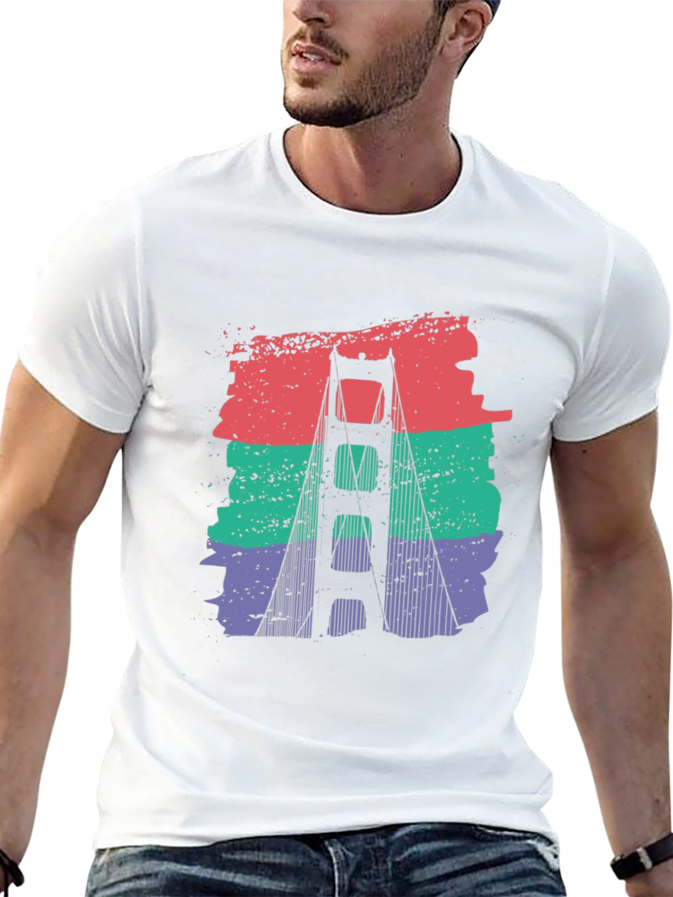 Golden Gate Bridge Retro Graphic T-Shirt