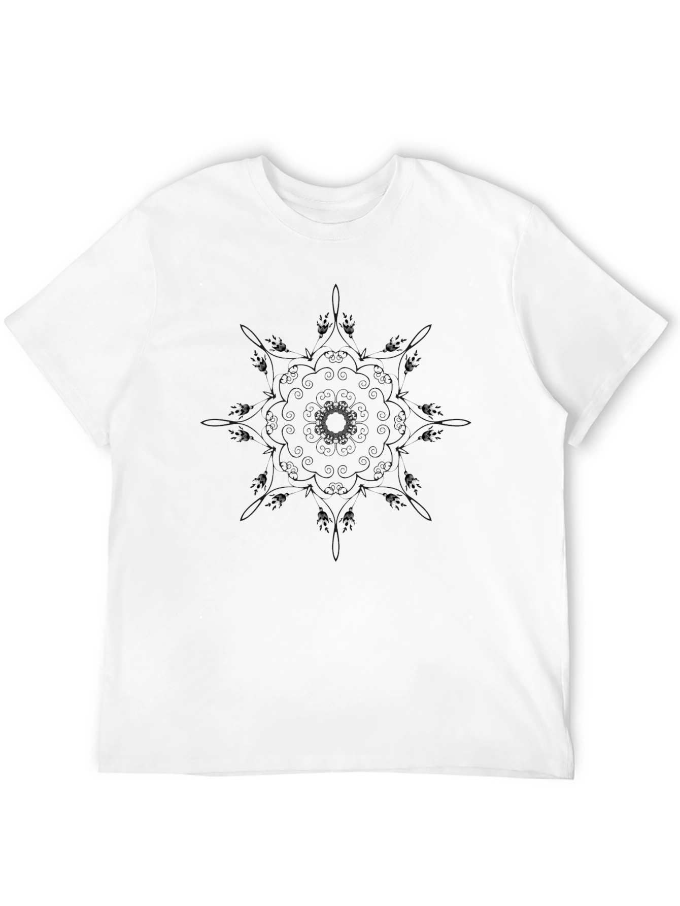Black T-Shirt with Abstract Circular Design