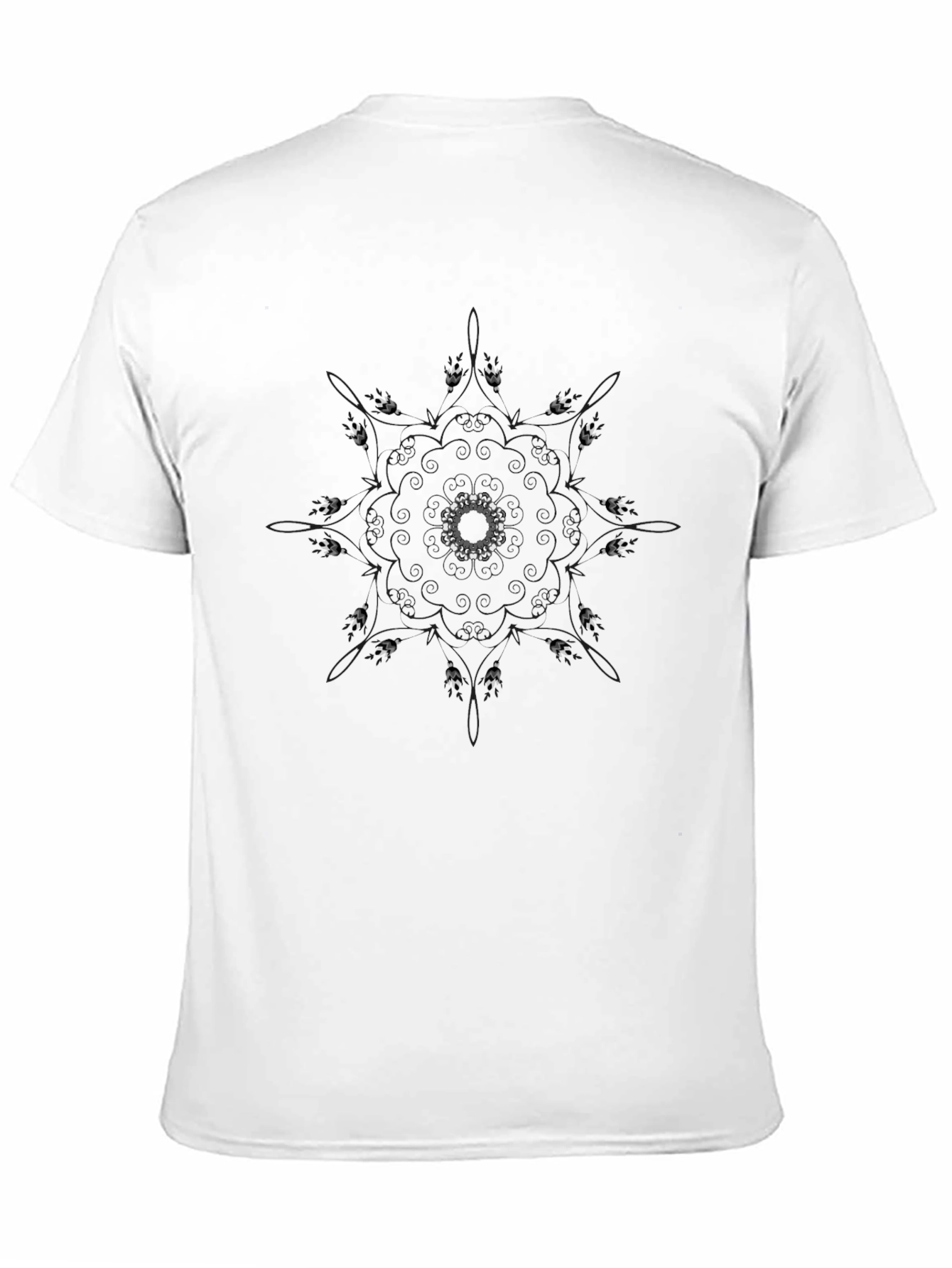 Black T-Shirt with Abstract Circular Design