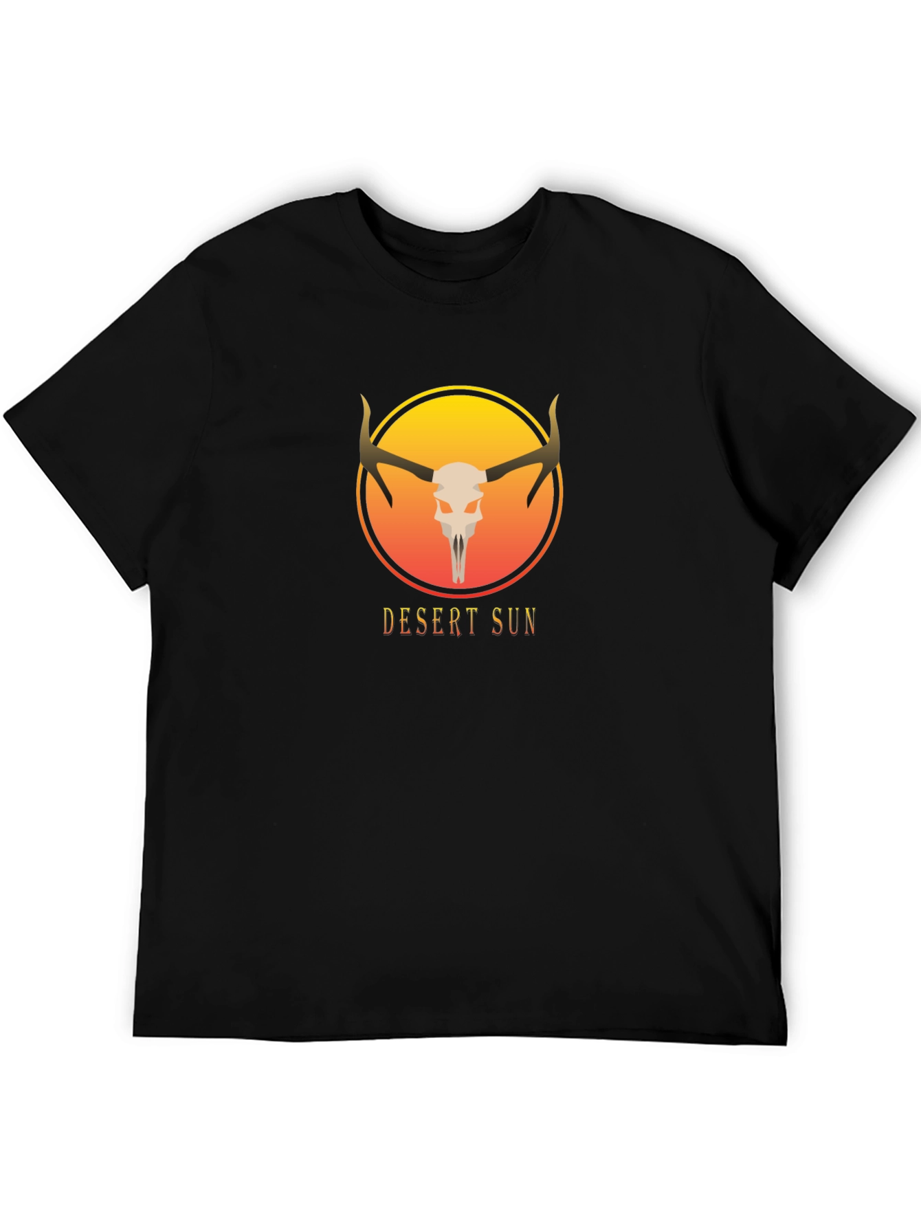Desert Sun Skull Graphic Tee - Unisex Black T-Shirt