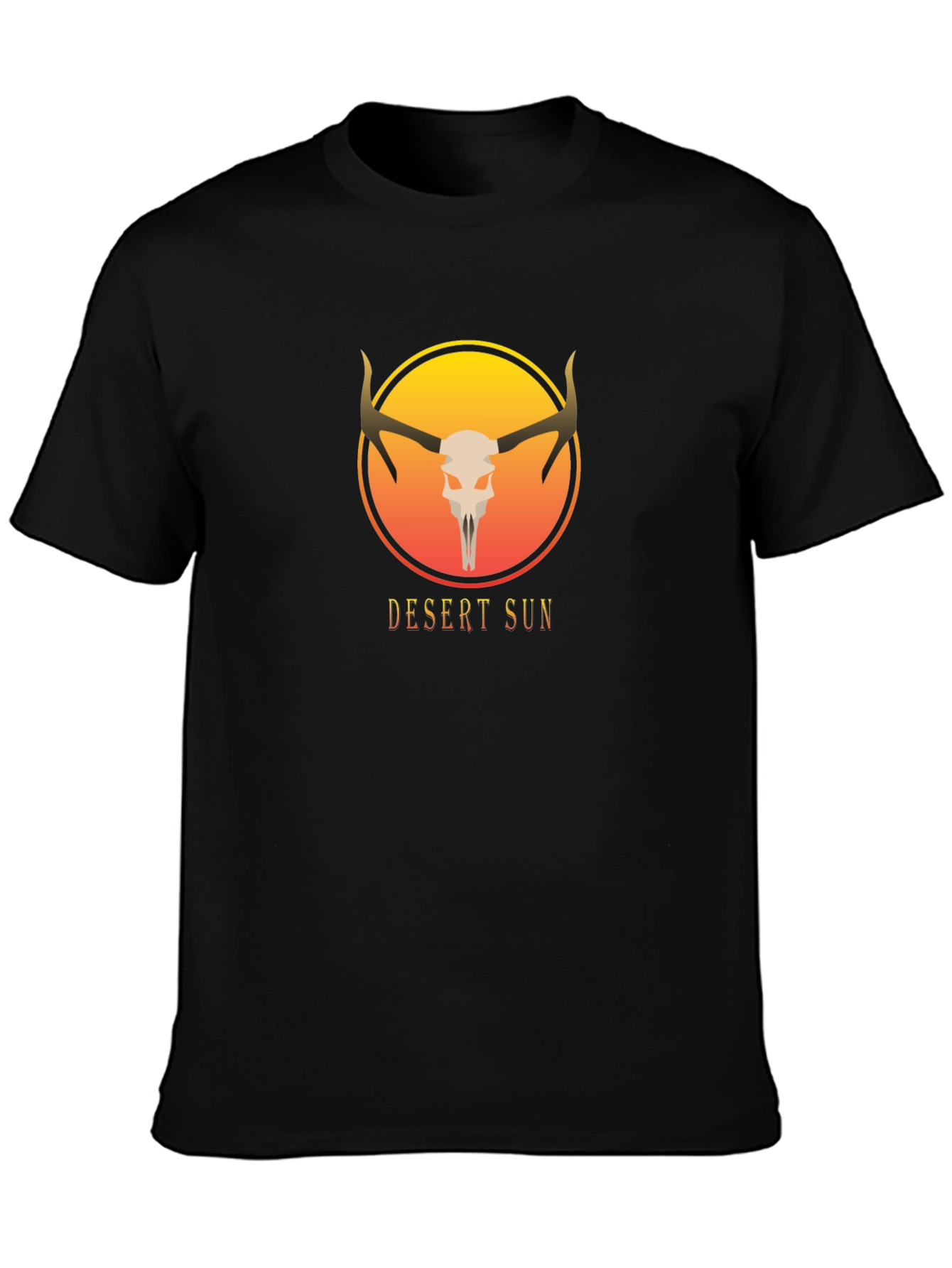 Desert Sun Skull Graphic Tee - Unisex Black T-Shirt