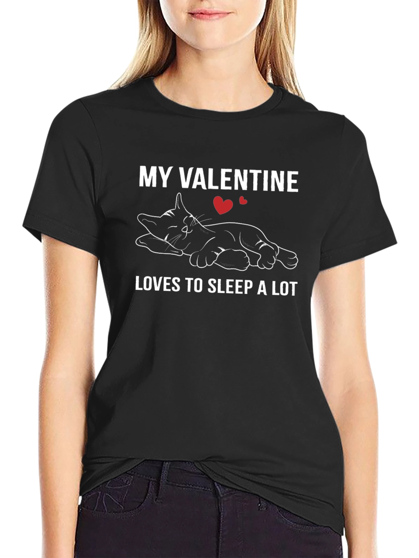 My Valentine Loves To Sleep Cat T-Shirt
