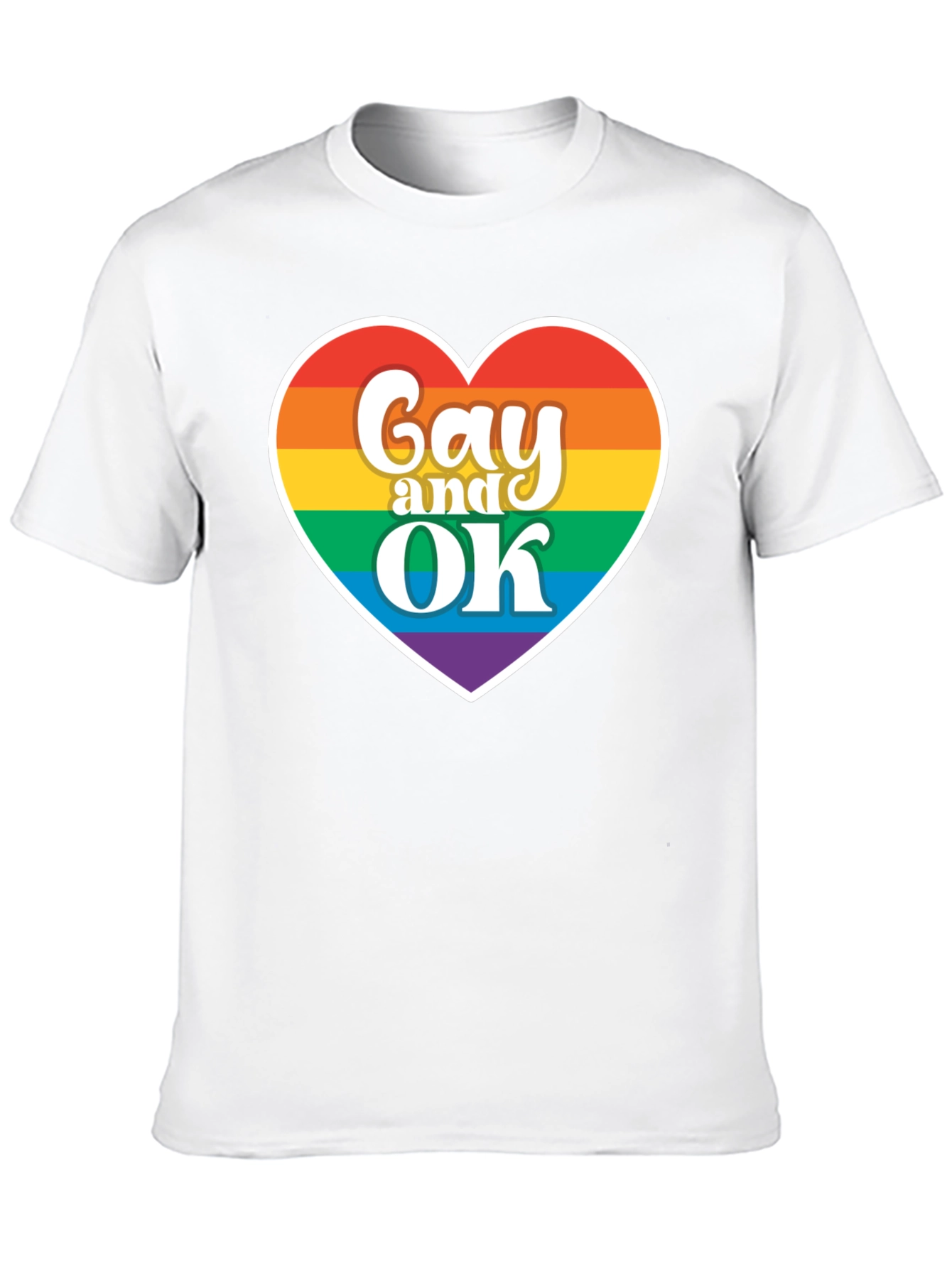Gay and OK Rainbow Heart T-Shirt - Pride Apparel
