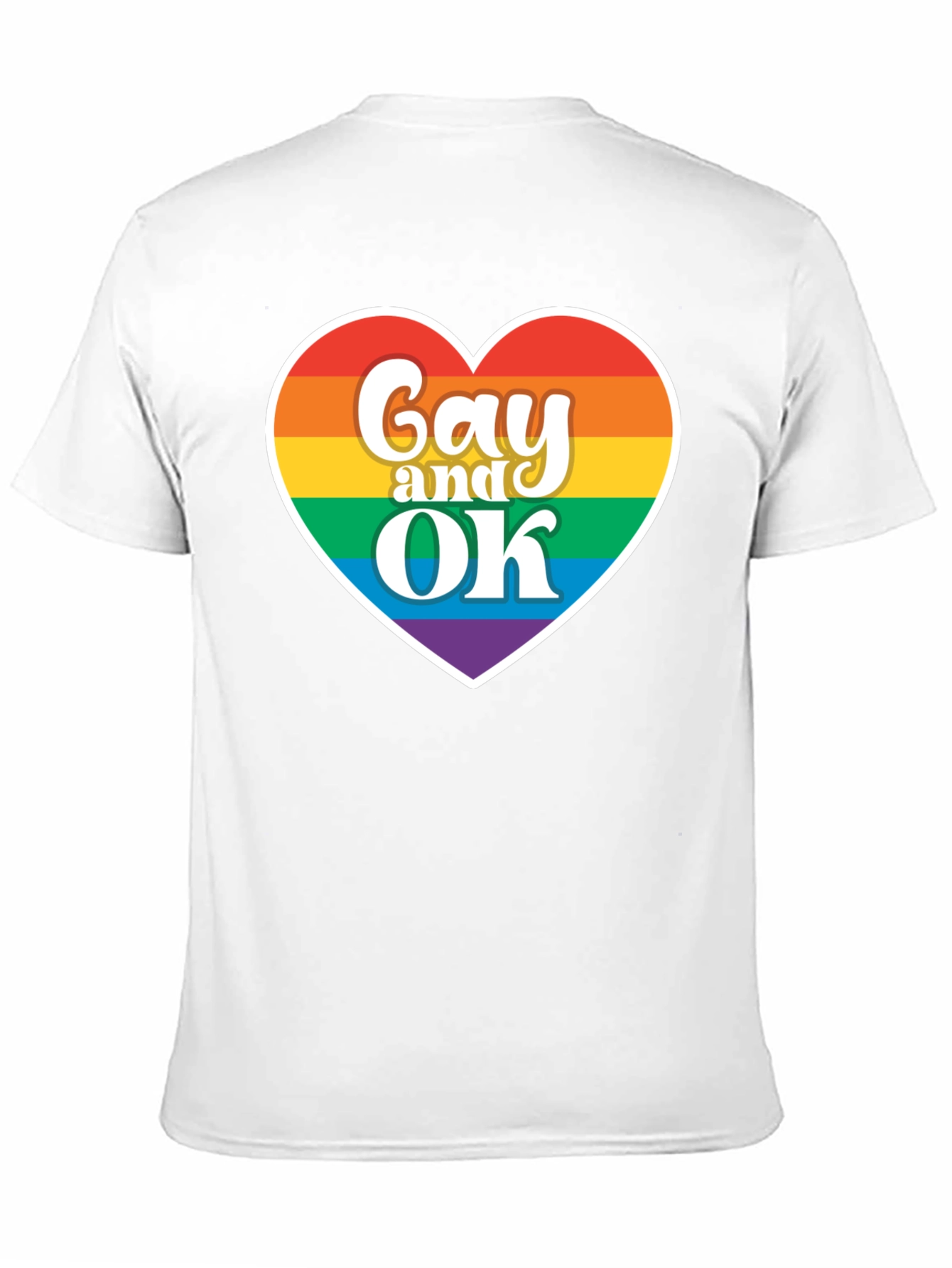 Gay and OK Rainbow Heart T-Shirt - Pride Apparel