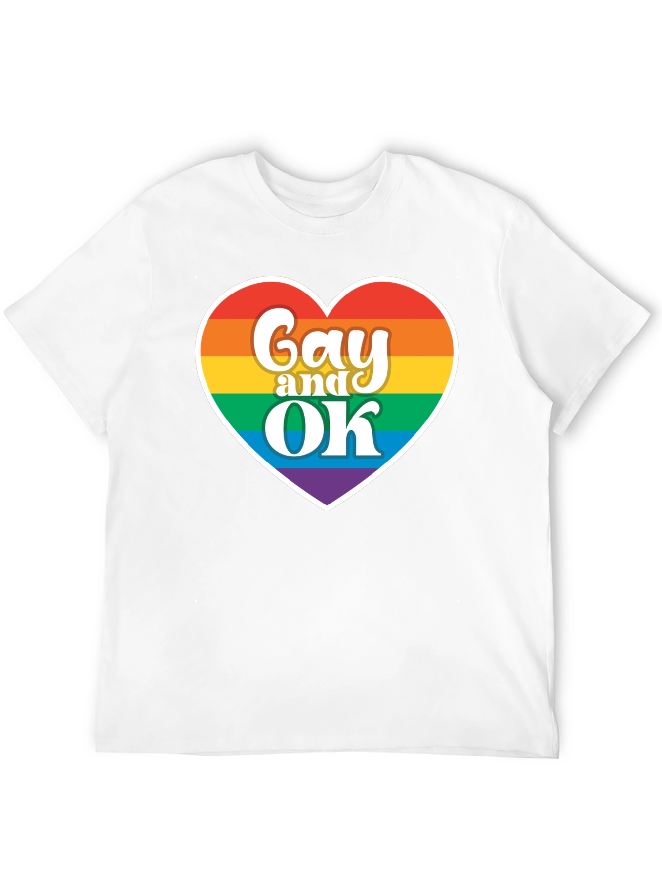 Gay and OK Rainbow Heart T-Shirt - Pride Apparel