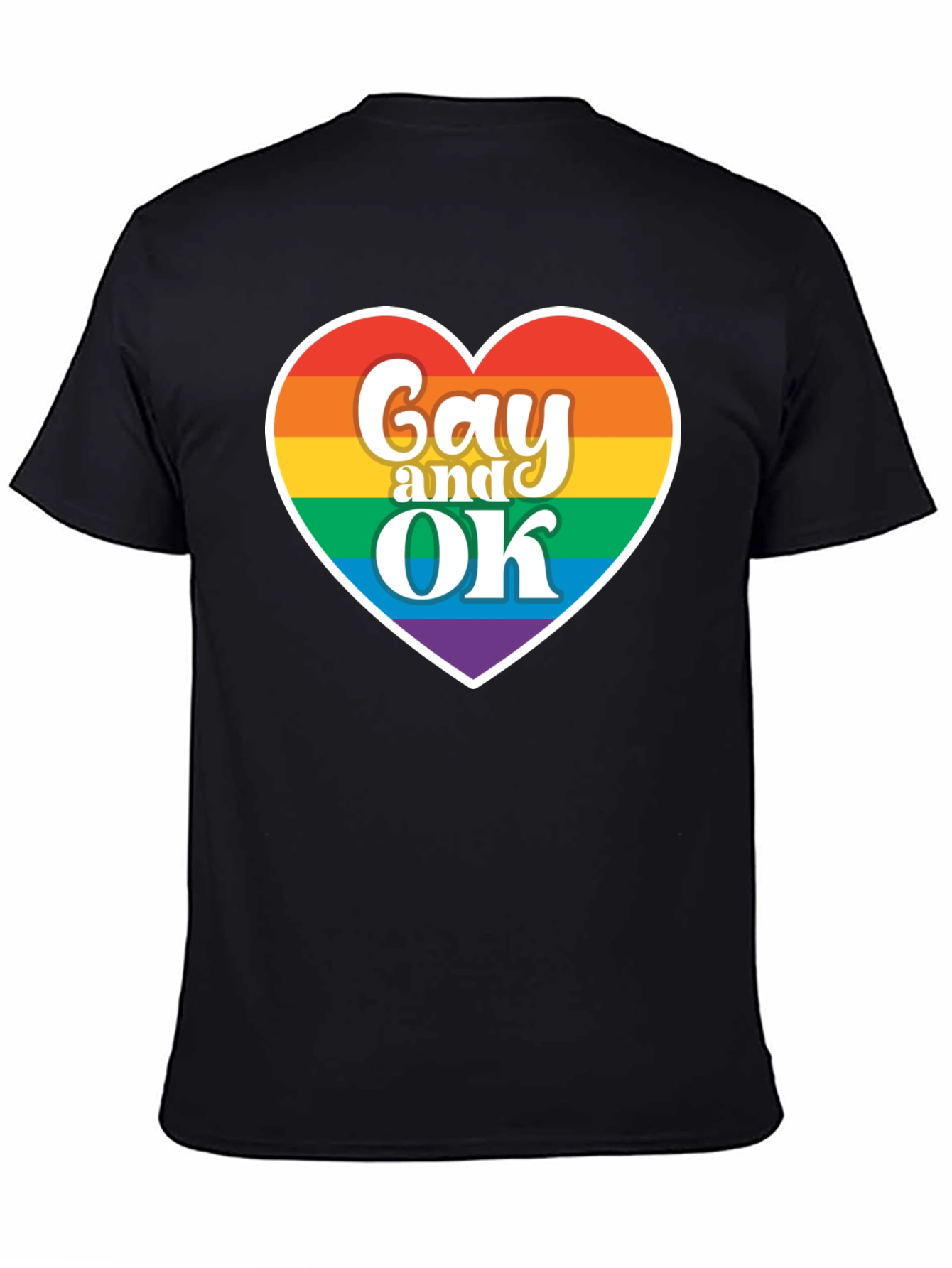 Gay and OK Rainbow Heart T-Shirt - Pride Apparel