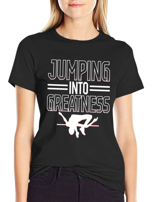 Jumping Into Greatness Graphic Tee - High Jump Athlete Shirt