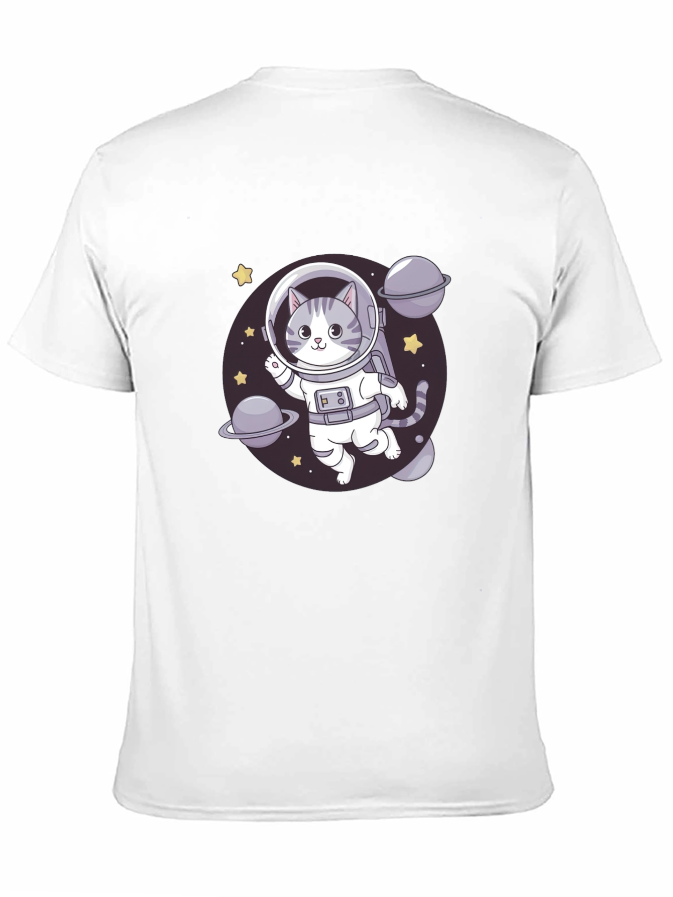 Cat Astronaut Black T-Shirt