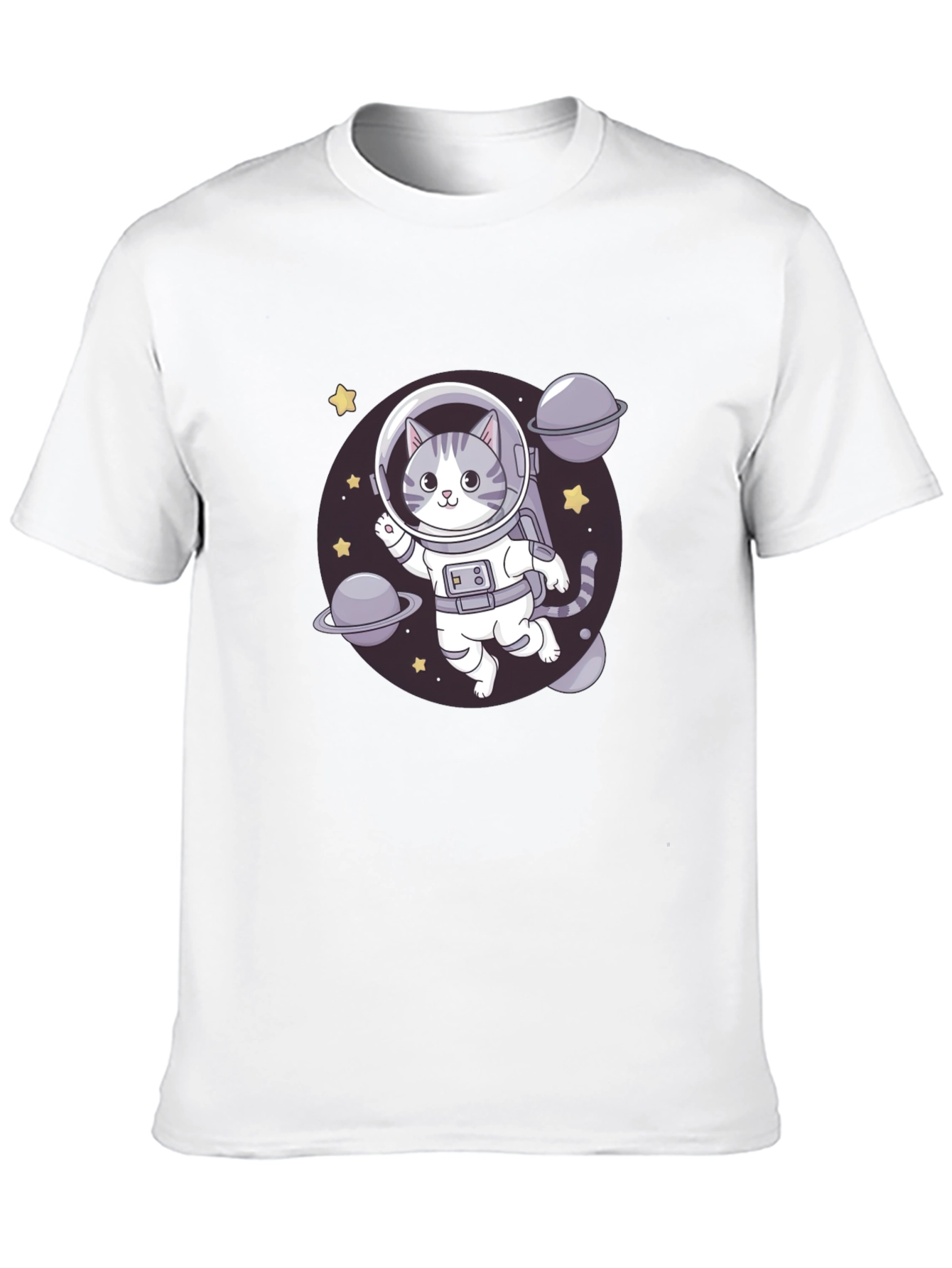 Cat Astronaut Black T-Shirt